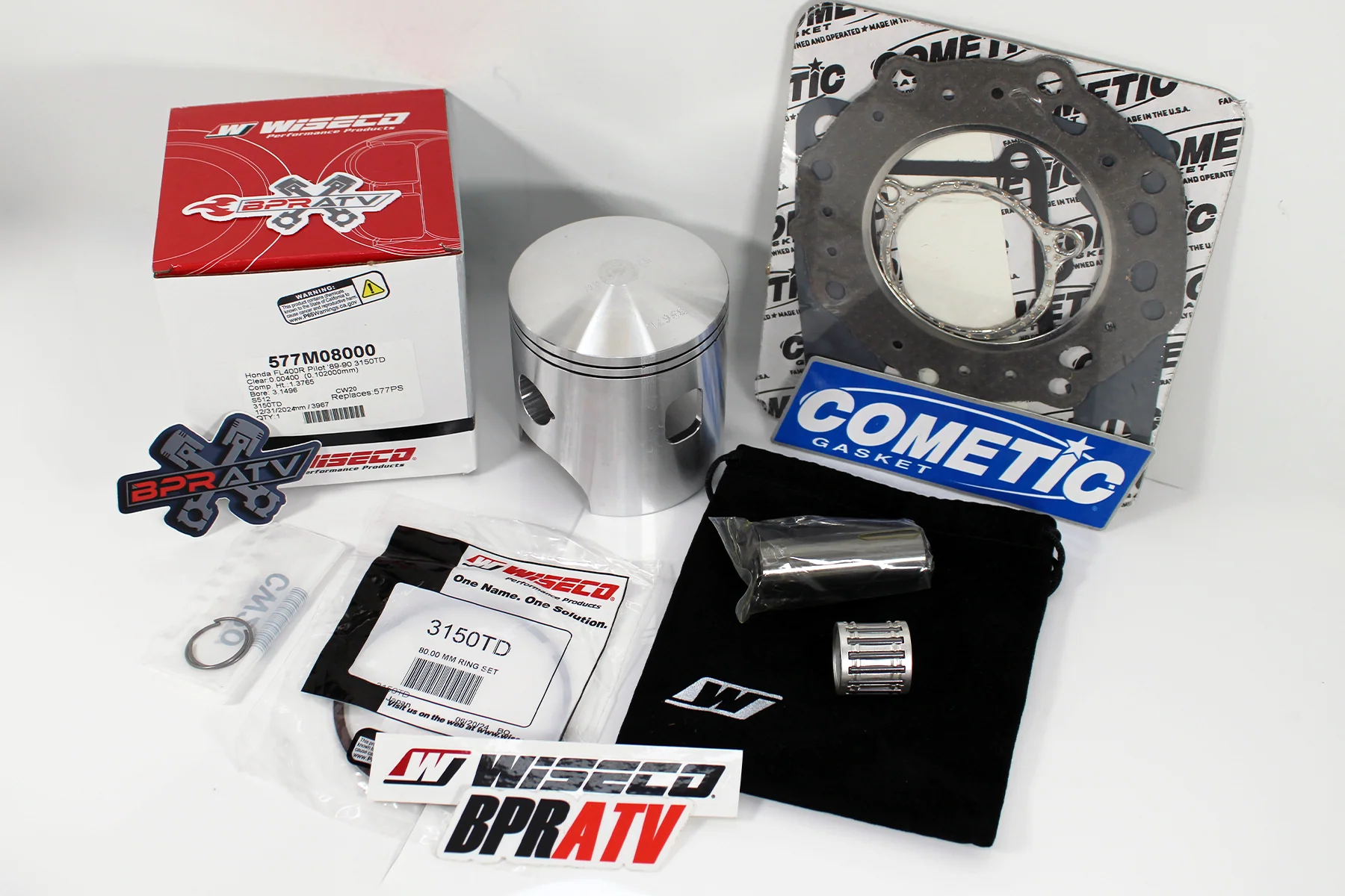 Honda Pilot FL400 80mm Stock Bore Wiseco Piston Kit & Cometic Gasket Top End Kit