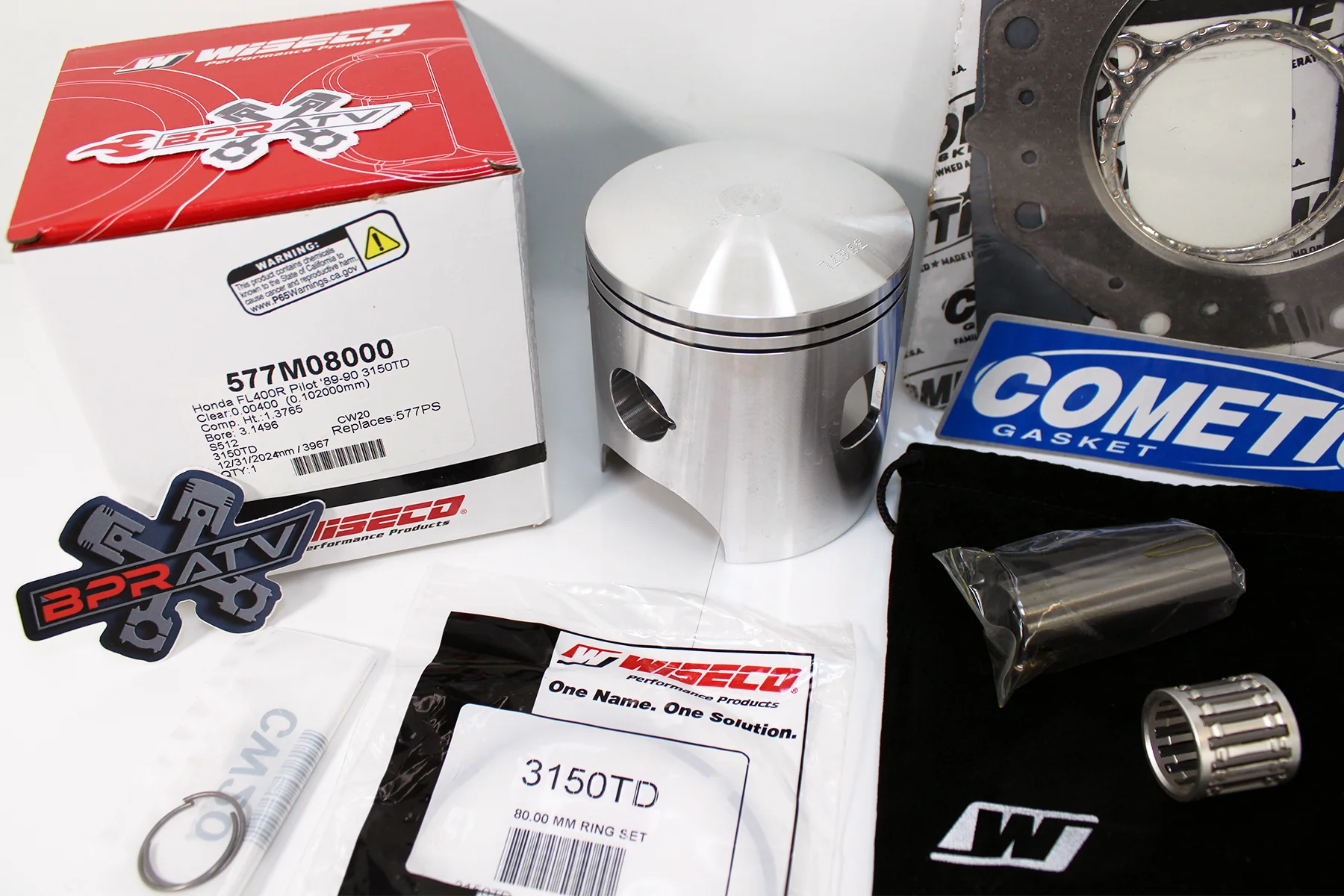 Honda Pilot FL400 81.50mm Bore Wiseco Piston Cometic Gasket Top End Rebuild Kit - Image 11