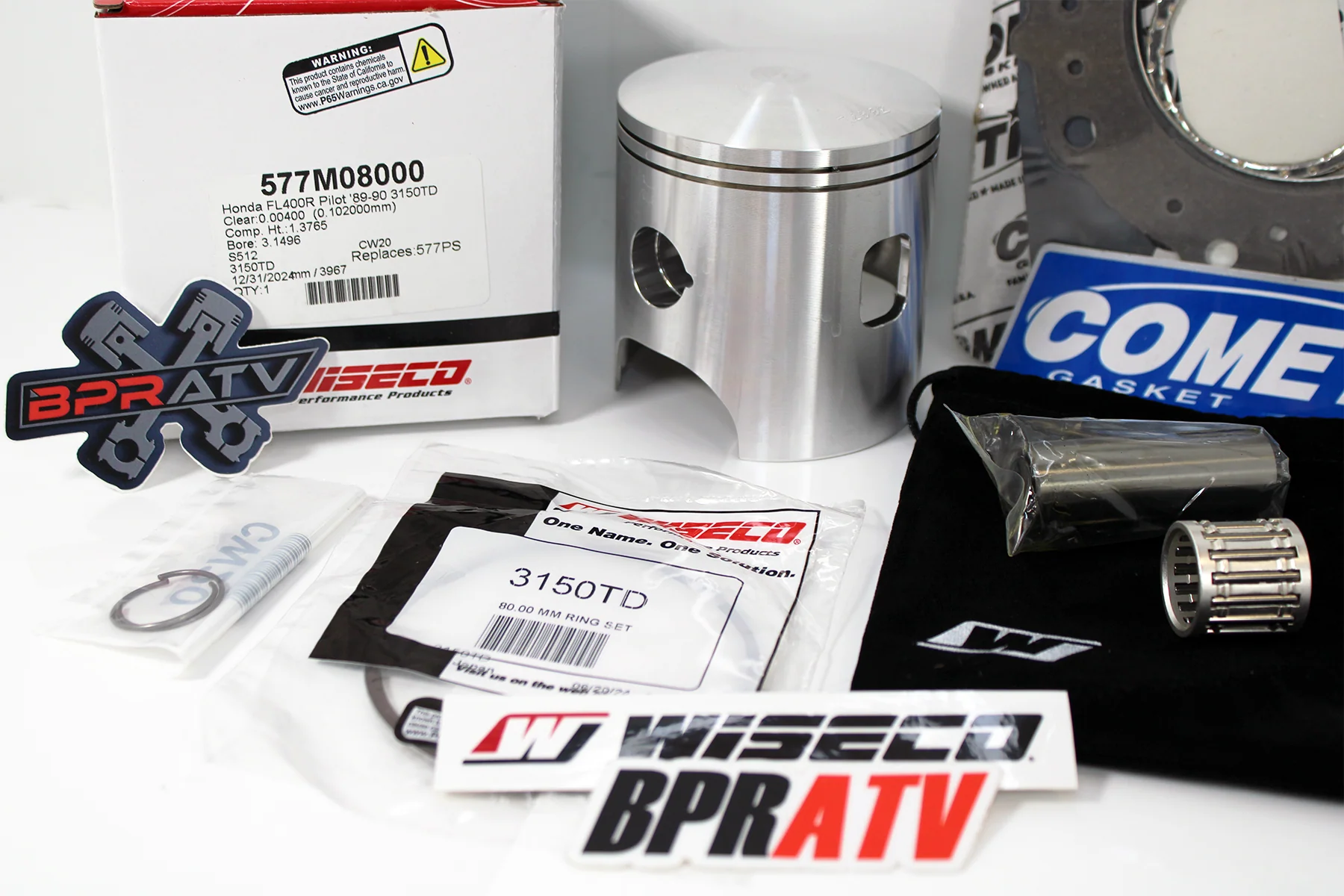 Honda Pilot FL400 81.50mm Bore Wiseco Piston Cometic Gasket Top End Rebuild Kit - Image 18