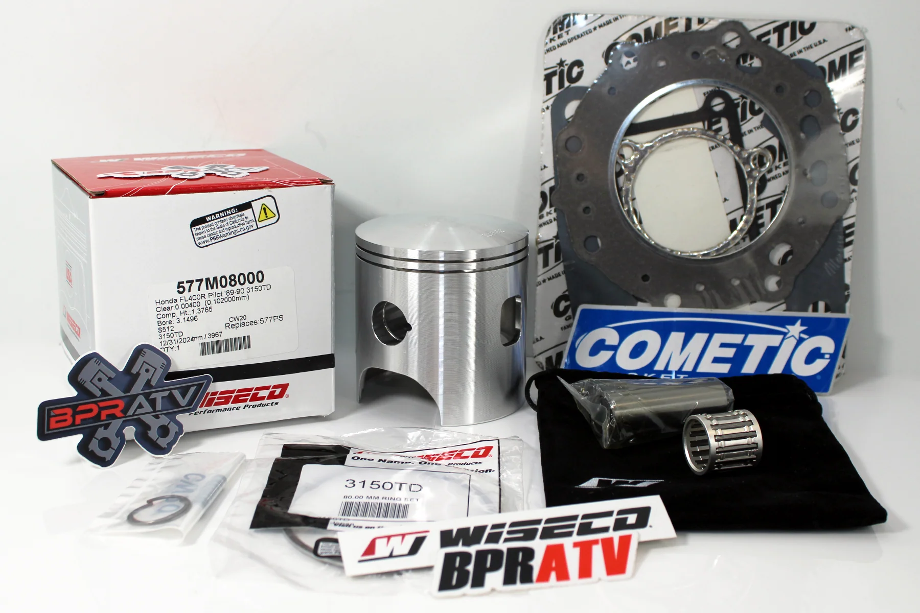 Honda Pilot FL400 81mm Big Bore Wiseco Piston Cometic Gasket Top End Rebuild Kit - Image 16