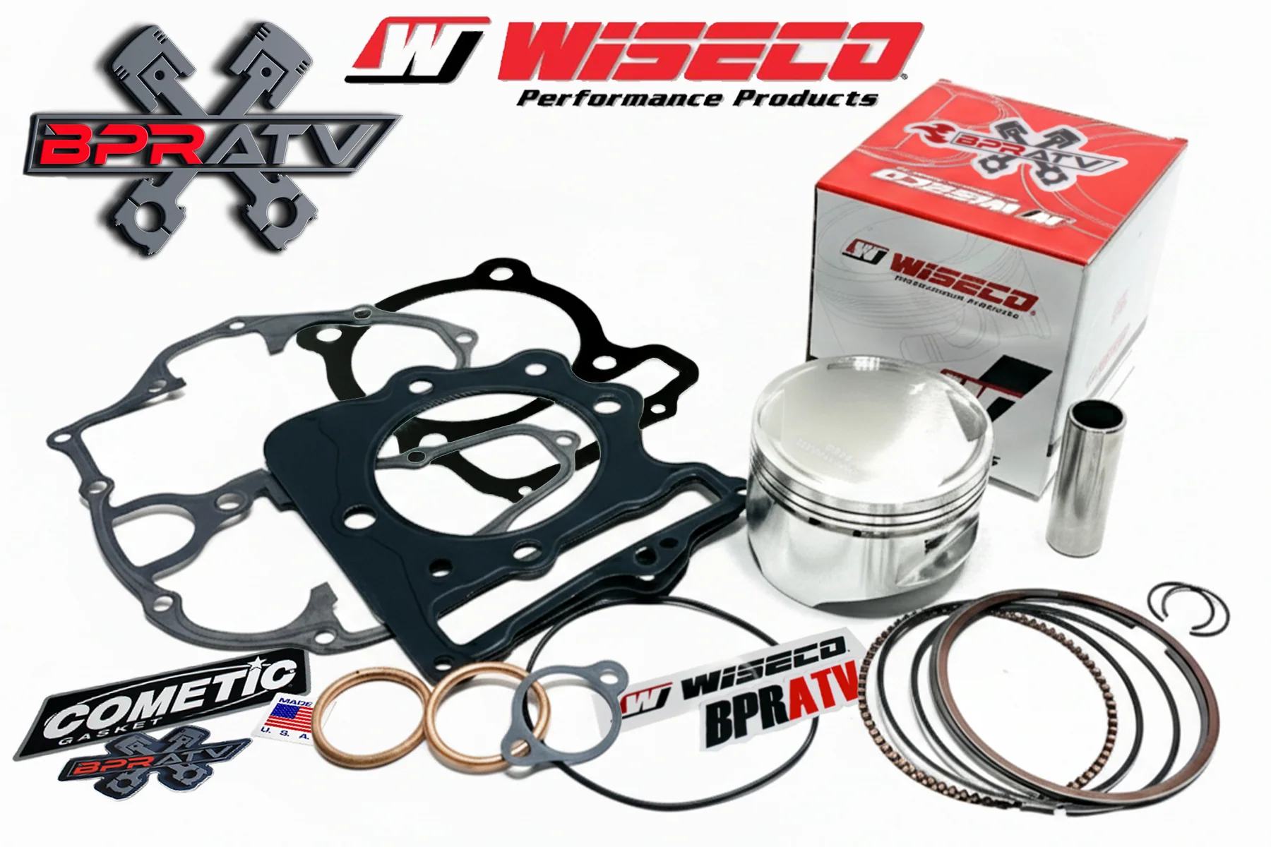 Honda TRX 400EX 400X 416 87mm Wiseco Big Bore Cylinder Piston Cometic Gasket Set - Image 2