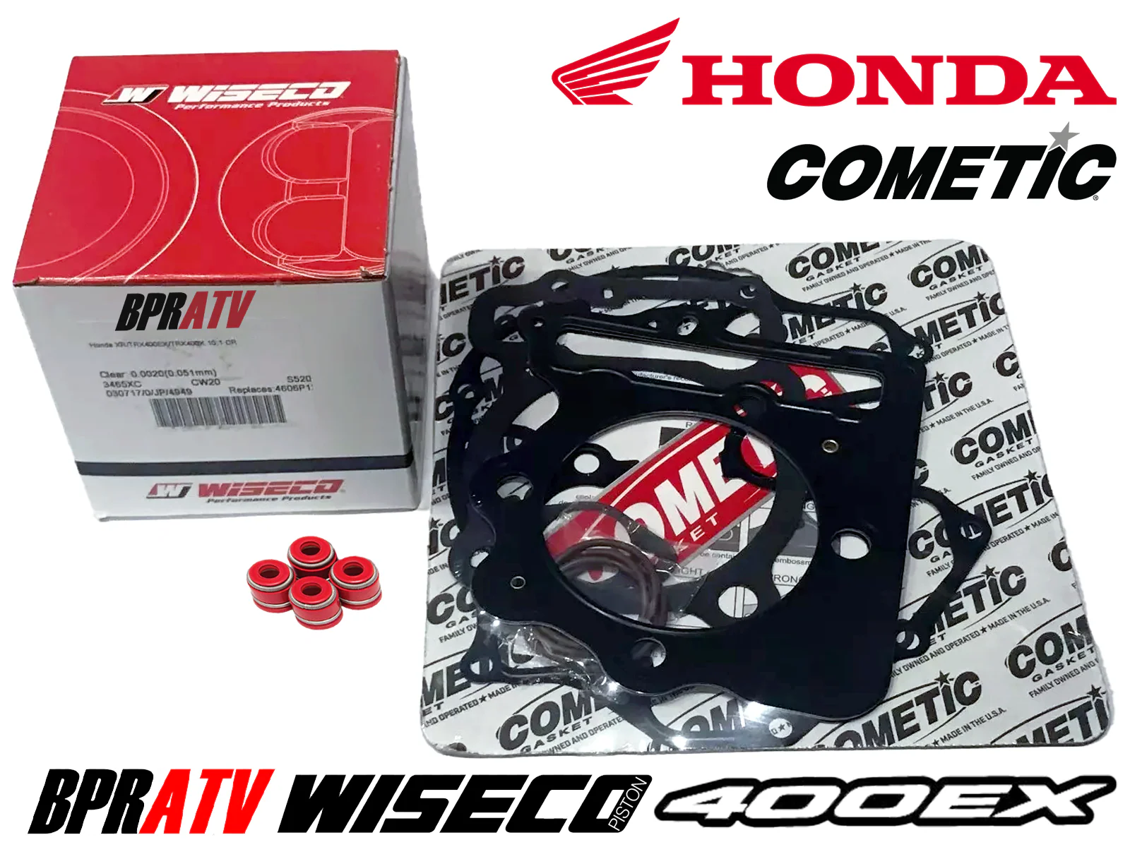 Honda TRX 400EX 400X 85mm Stock Bore 10:1 Piston Cometic MLS Top End Gasket Kit - Image 3