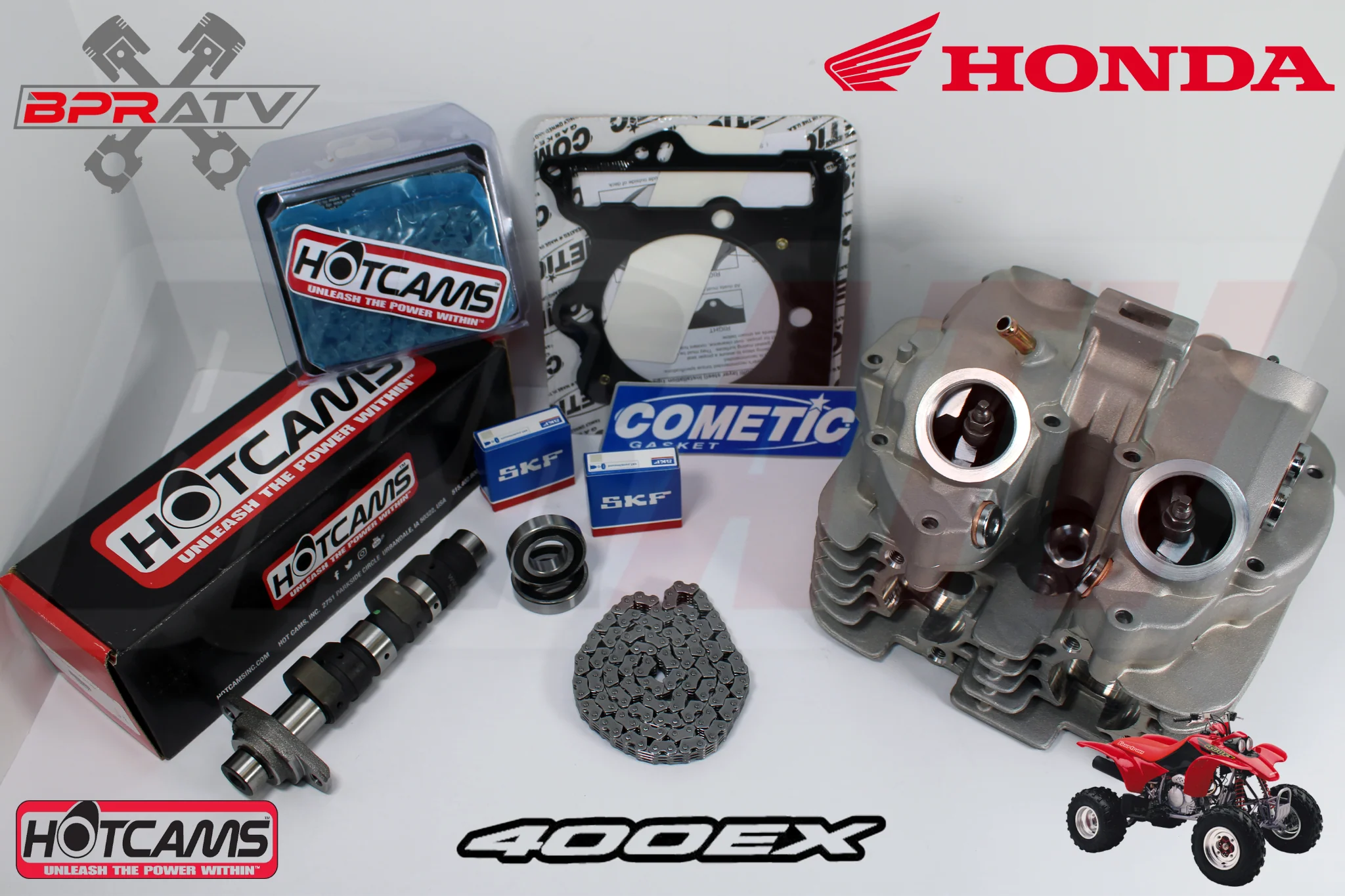 Honda TRX 400EX Assembled Cylinder Head Stage 3 Hot Cams Chain Big Bore Cometic - Image 2