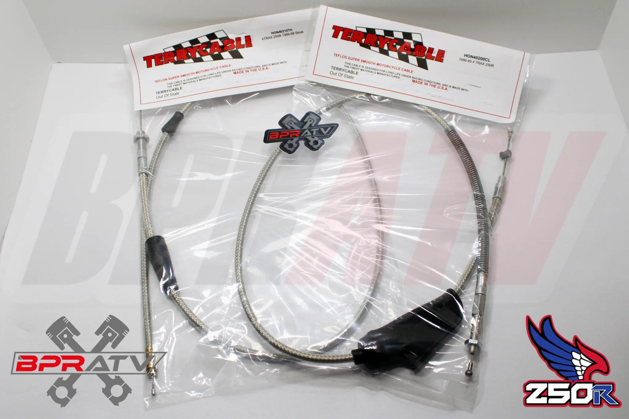 Honda TRX250R TRX ATC 250R Steel Braided Terry Thumb Throttle Clutch Cable 85-89 - Image 2