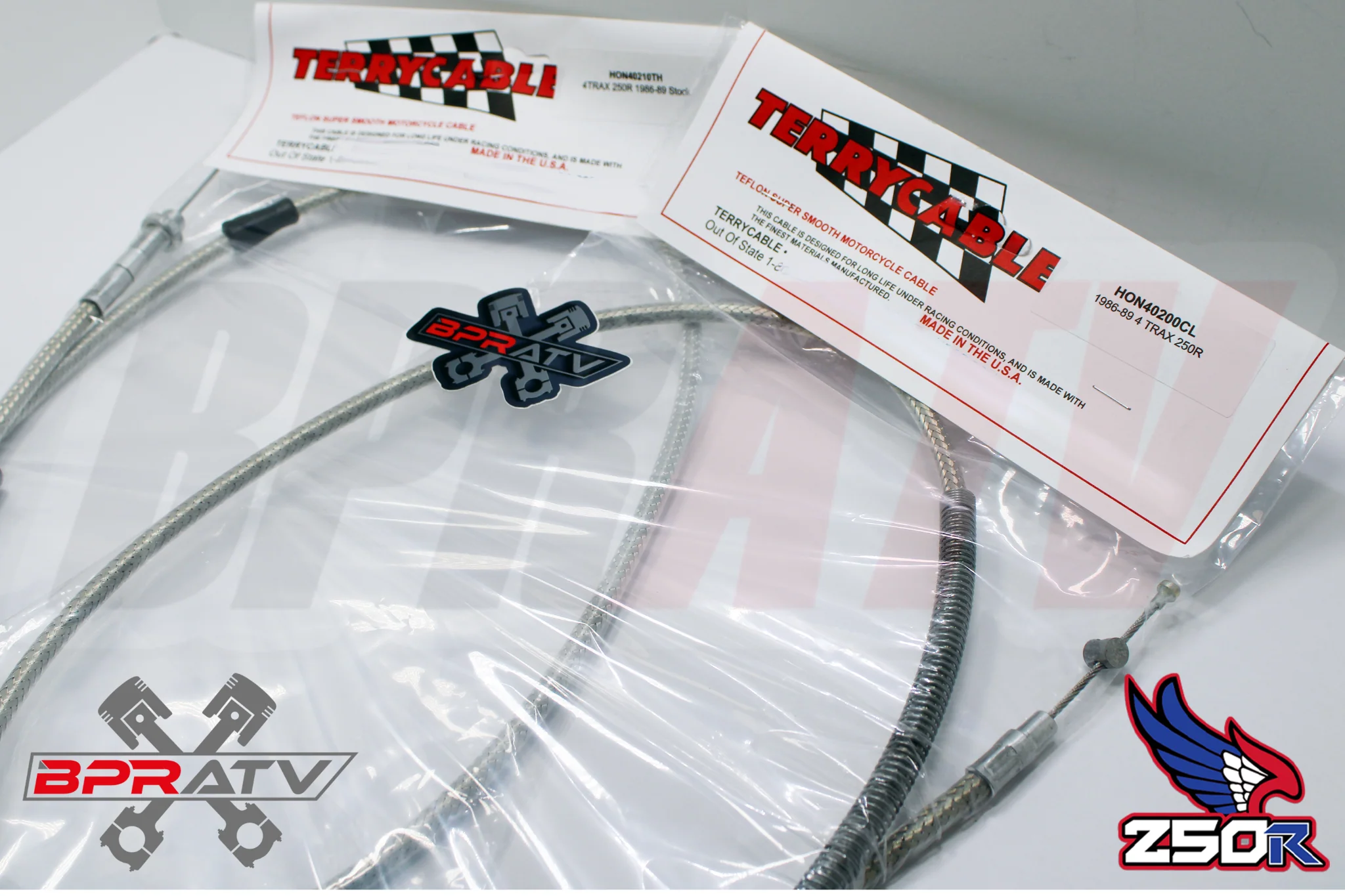 Honda TRX250R TRX ATC 250R Steel Braided Terry Thumb Throttle Clutch Cable 85-89 - Image 4