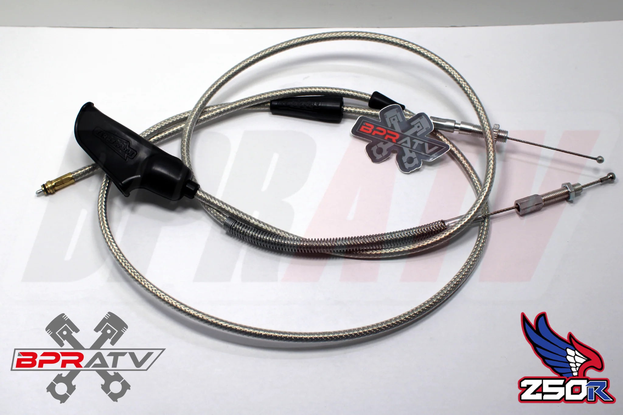 Honda TRX250R TRX ATC 250R Steel Braided Terry Thumb Throttle Clutch Cable 85-89 - Image 5