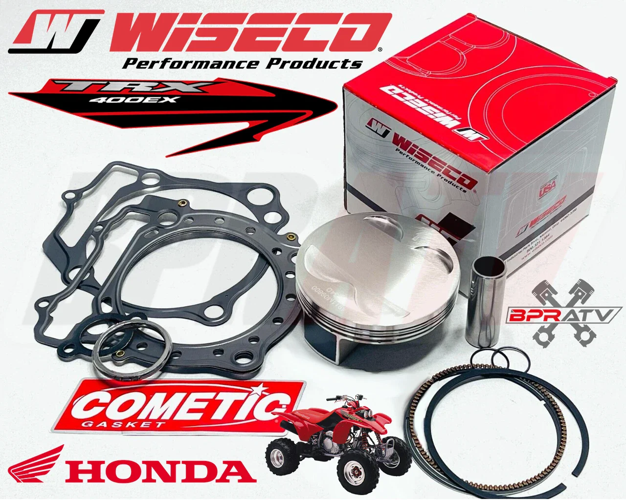Honda TRX400EX XR 400X Top End Rebuild Repair Kit Wiseco Piston Gaskets Cylinder - Image 7