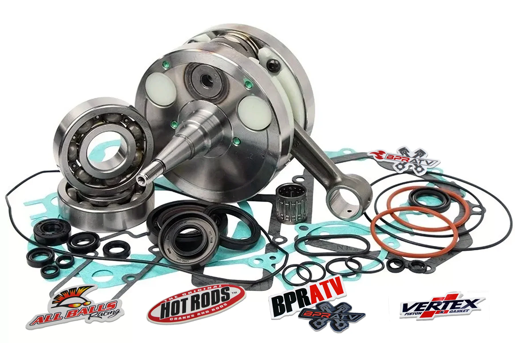 Honda TRX450R TRX 450ER Hot Rods Crankshaft Rebuild Kit Gaskets Bearings & Seals - Image 4