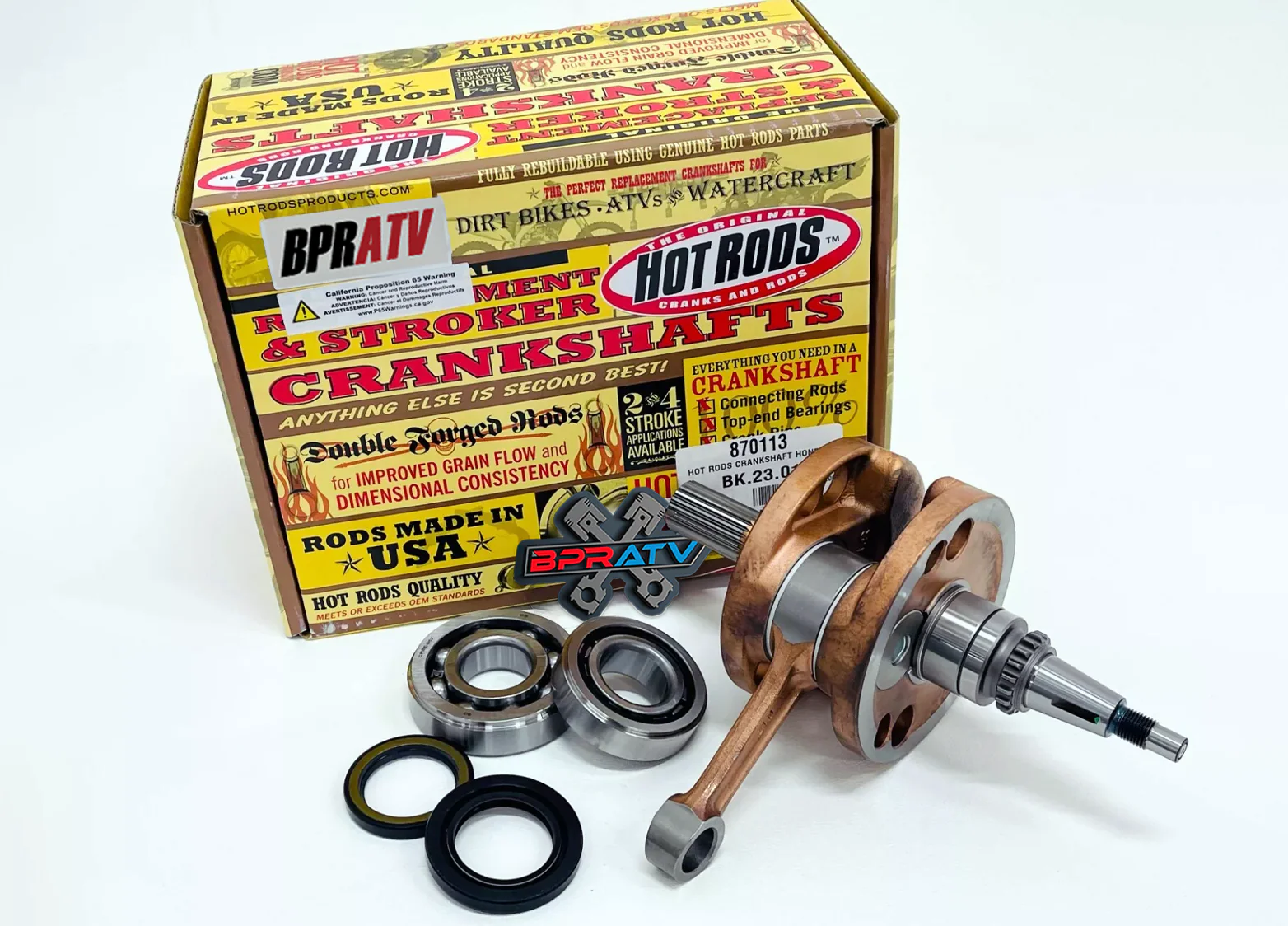 Honda TRX450R TRX 450ER Hot Rods Crankshaft Rebuild Kit Gaskets Bearings & Seals - Image 5