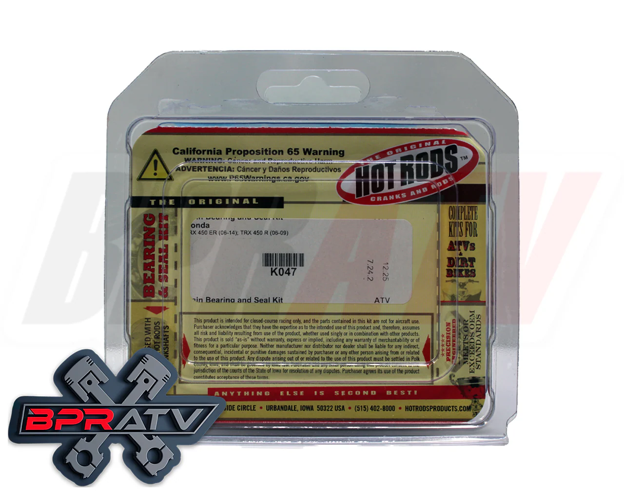 Honda TRX450R TRX 450R ER Hot Rods Main Bearing Set & Seals Kit K047 2006-2014 - Image 8