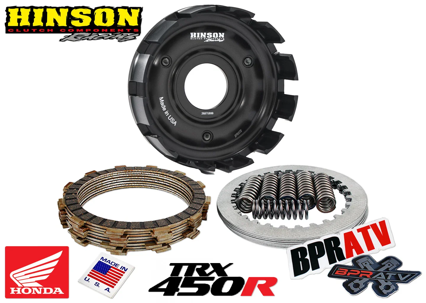 Honda TRX450R TRX 450R TRX450ER Hinson Heavy Duty Clutch Billet Basket Fibers - Image 2