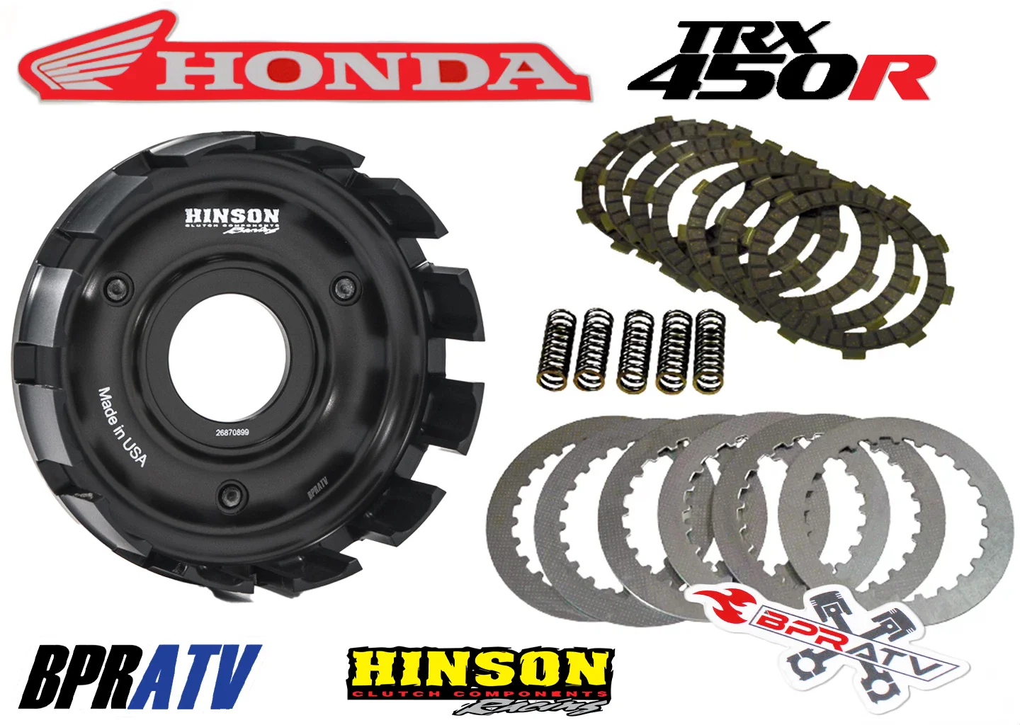 Honda TRX450R TRX 450R TRX450ER Hinson Heavy Duty Clutch Billet Basket Fibers - Image 3