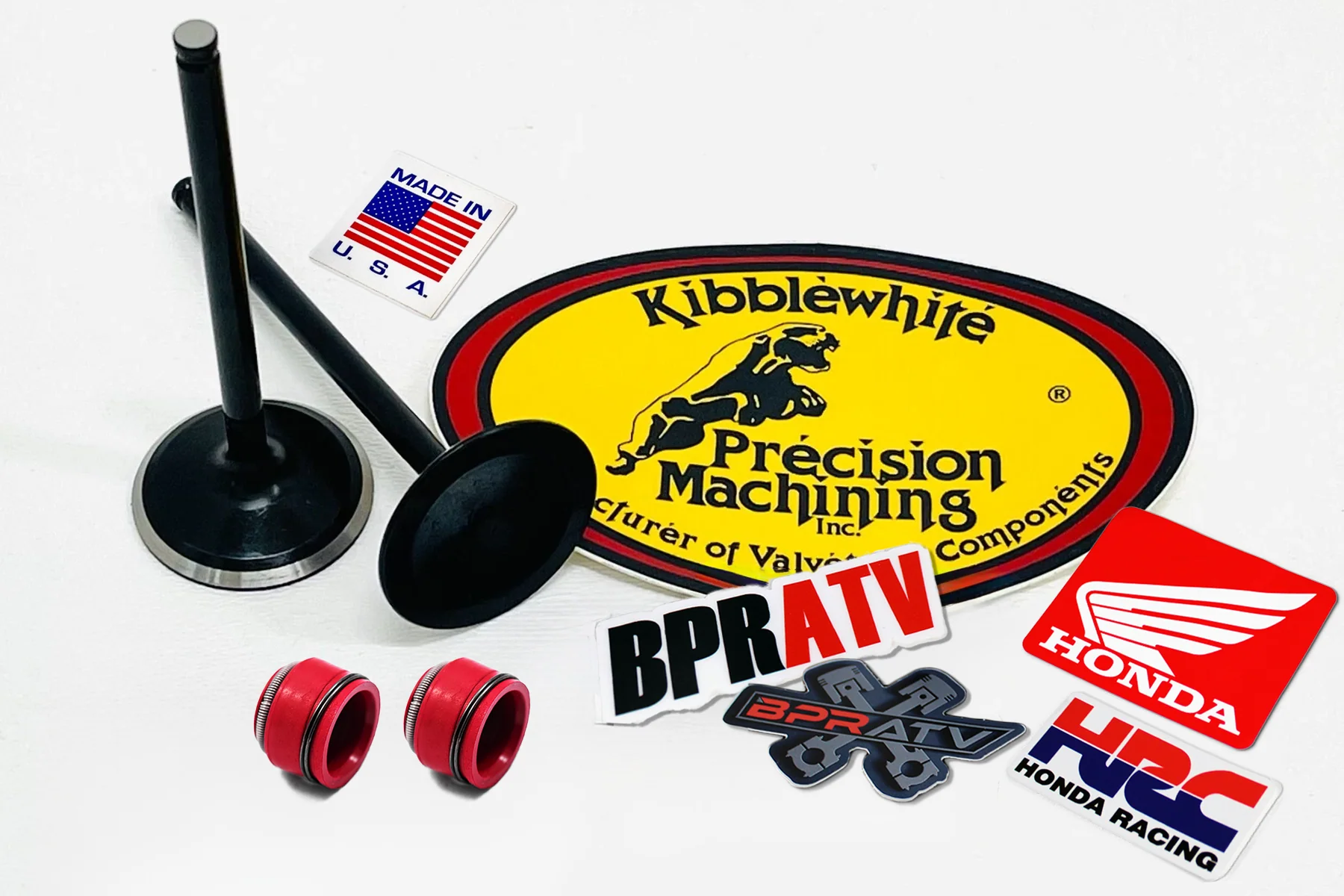 Honda XR200R ATC 200 XL185 Kibblewhite Intake & Exhaust Valves RED Seals Kit USA - Image 2