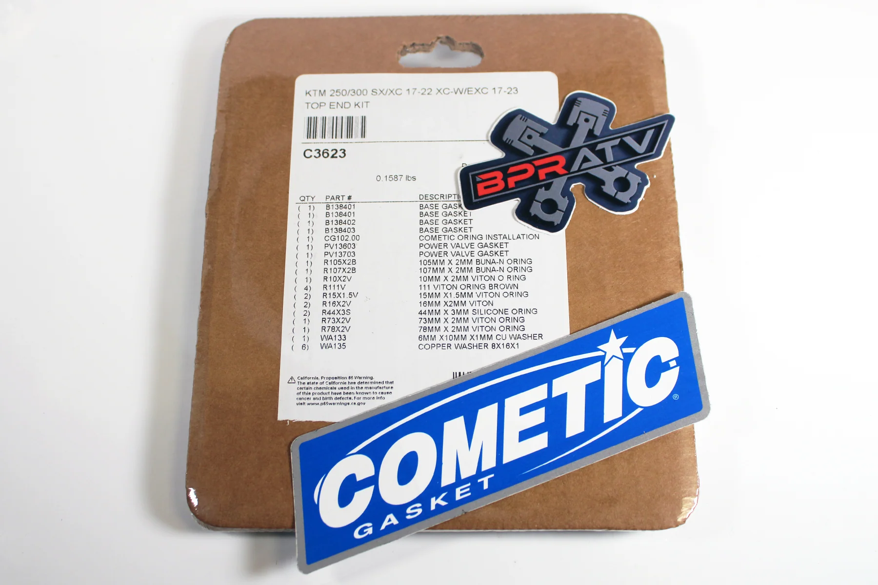 KTM 300 XC-W TPI Top End Rebuild Kit Wiseco ArmorGlide Piston BPRATV Cometic USA - Image 8