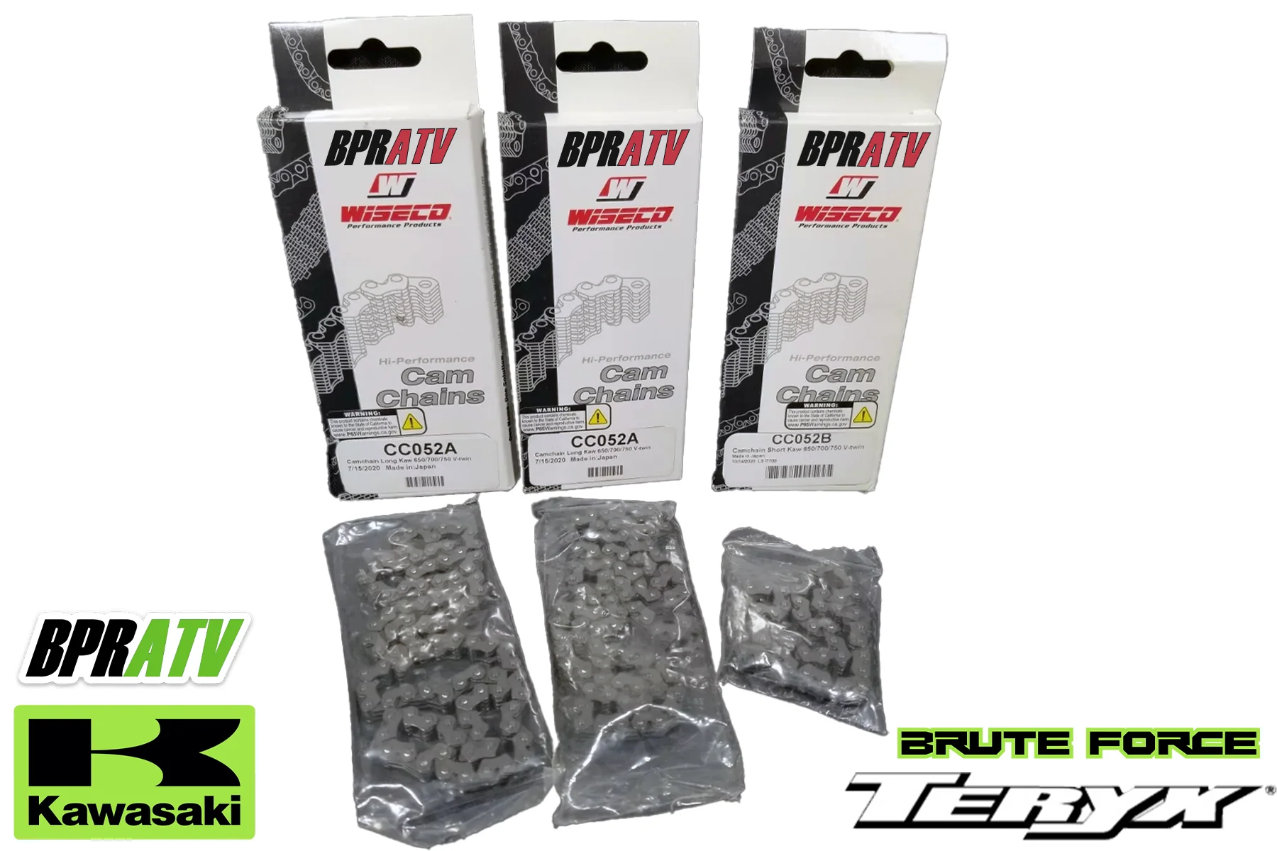 Kawasaki Brute Force 650 750 Teryx 750 Heavy Duty Wiseco Cam Timing Chains THREE - Image 2