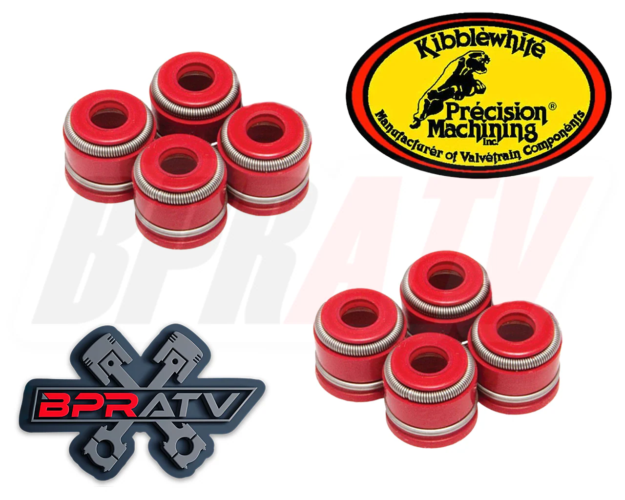Kawasaki Brute Force 750 Kibblewhite Red Viton Valve Stem Guide Seals Seal Set 8 - Image 4