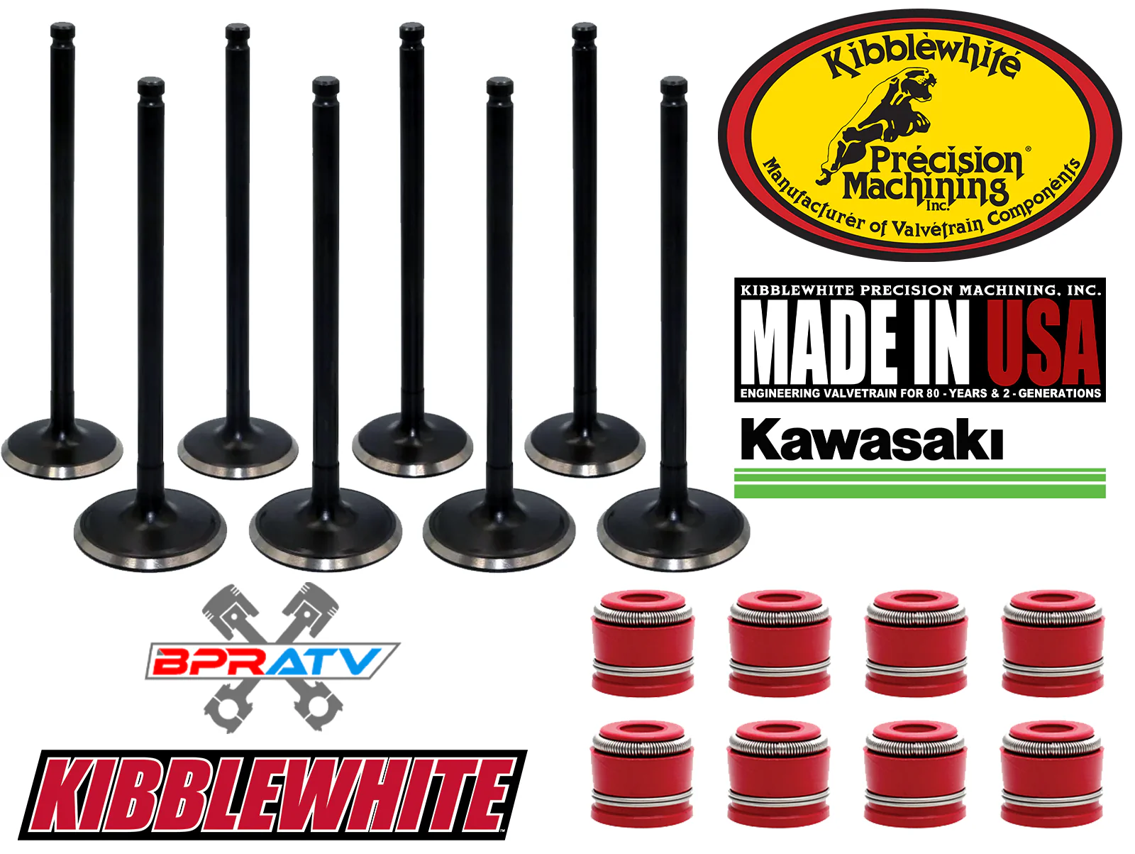 Kawasaki Brute Force 750 KVF 750 Replacement Kibblewhite Exhaust Valves RED Seal - Image 2
