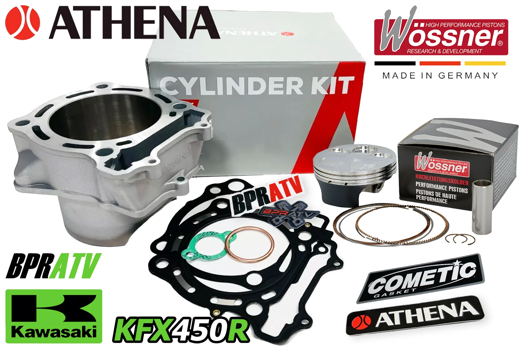 Kawasaki KFX450R KFX 450R 490cc 100 Big Bore Cylinder Wossner Piston Top End Kit - Image 2