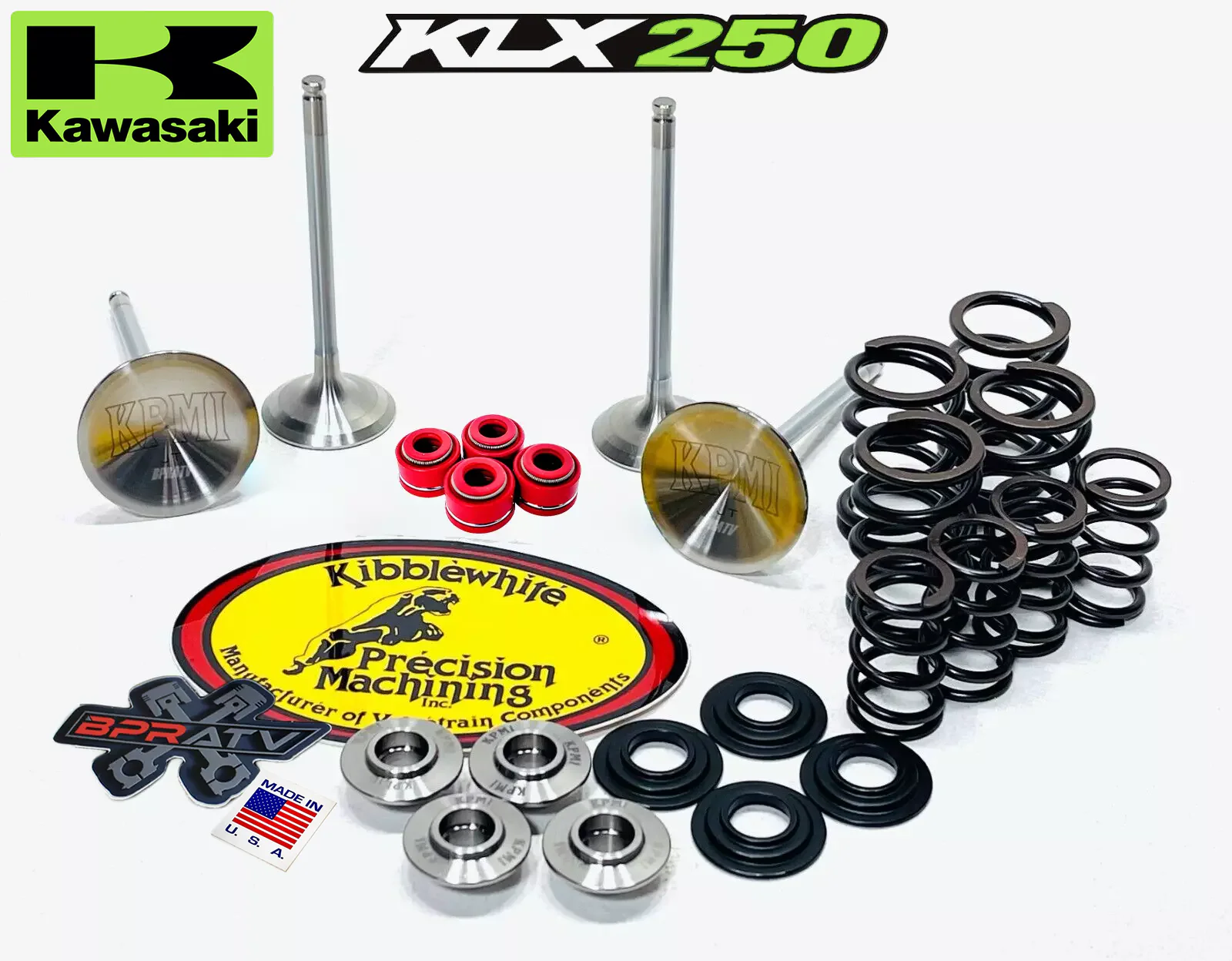 Kawasaki KLX250 KLX 250S Kibblewhite Head Intake Exhaust Valve Springs RED Seals - Image 2