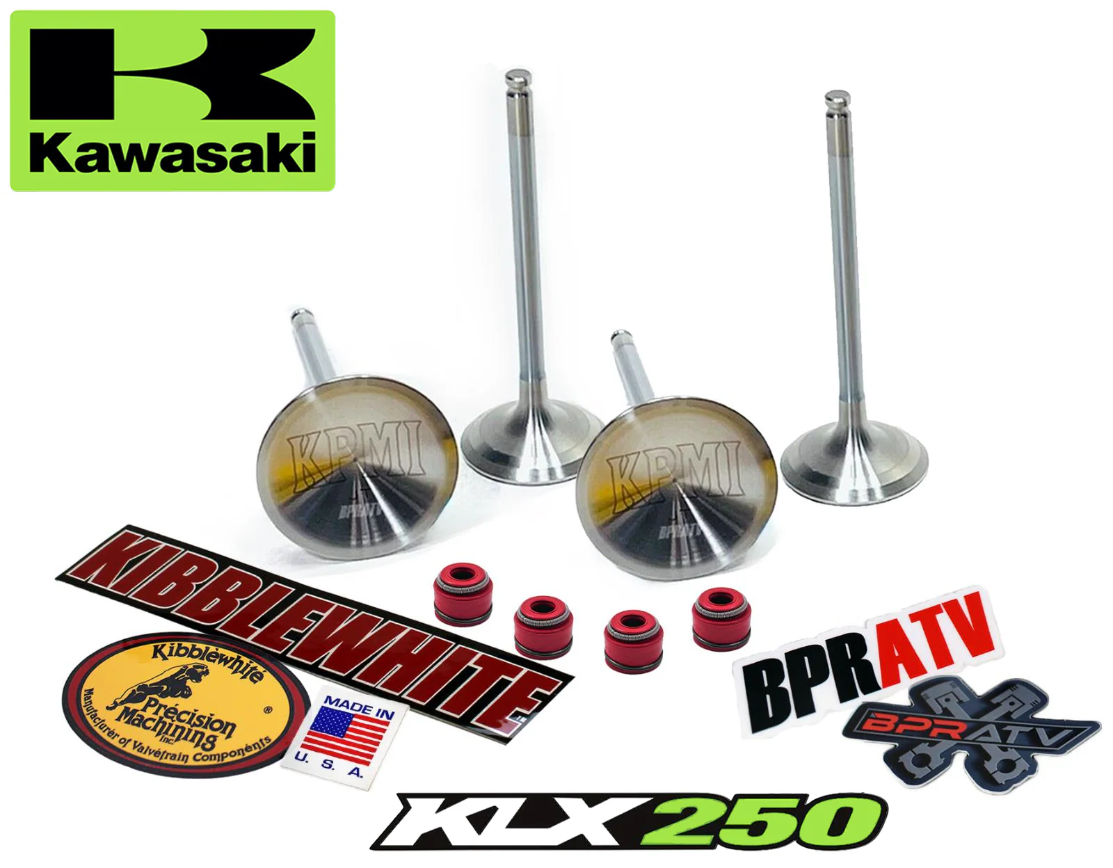 Kawasaki KLX250 KLX 250SF Kibblewhite Head Intake Exhaust Valves Kit Set & Seals - Image 3