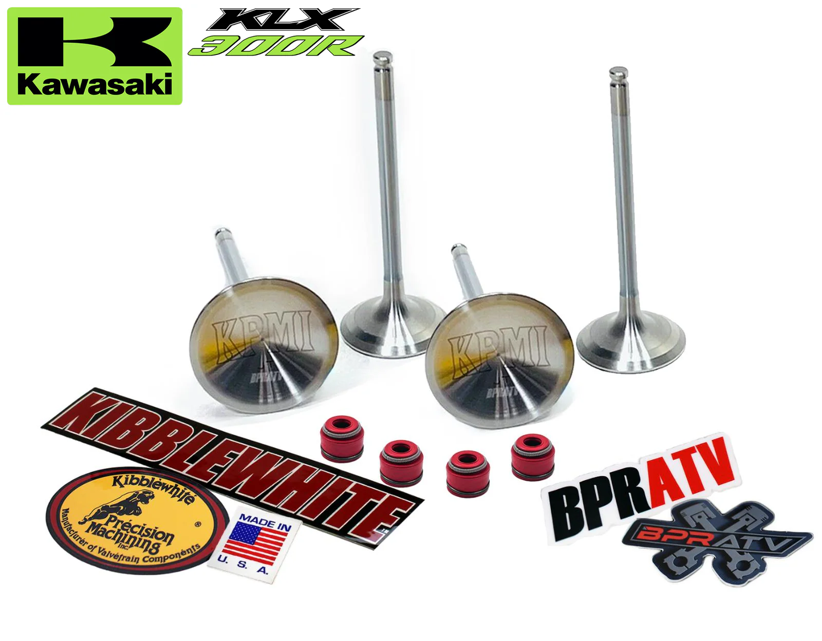 Kawasaki KLX300R KLX 300R Kibblewhite Cylinder Head Intake Exhaust Valves Seals - Image 3