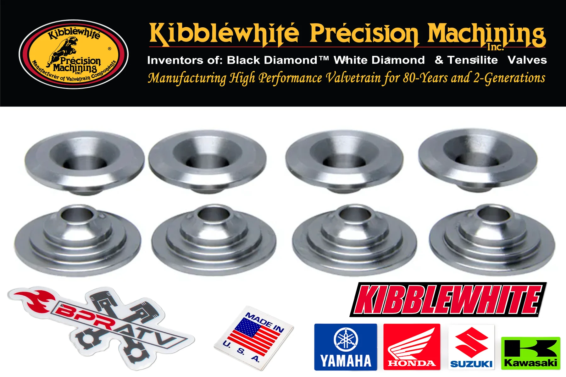 Kibblewhite Racing Valve Spring Kit ATC 350X '85-86 Titanium Retainers USA Made - Image 9