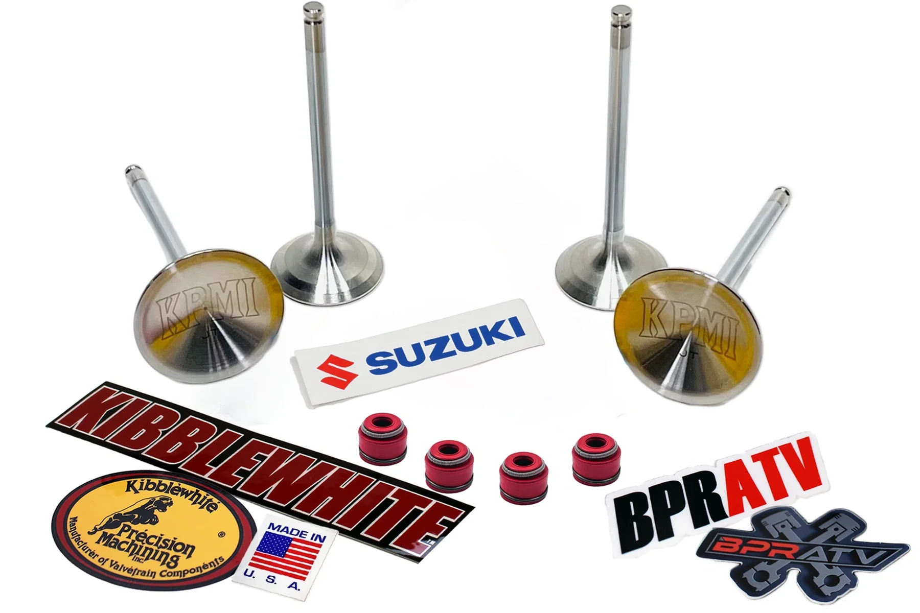 Kibblewhite RMZ250 White Diamond Valves & Titanium Springs RED Viton Seals 07-24 - Image 2