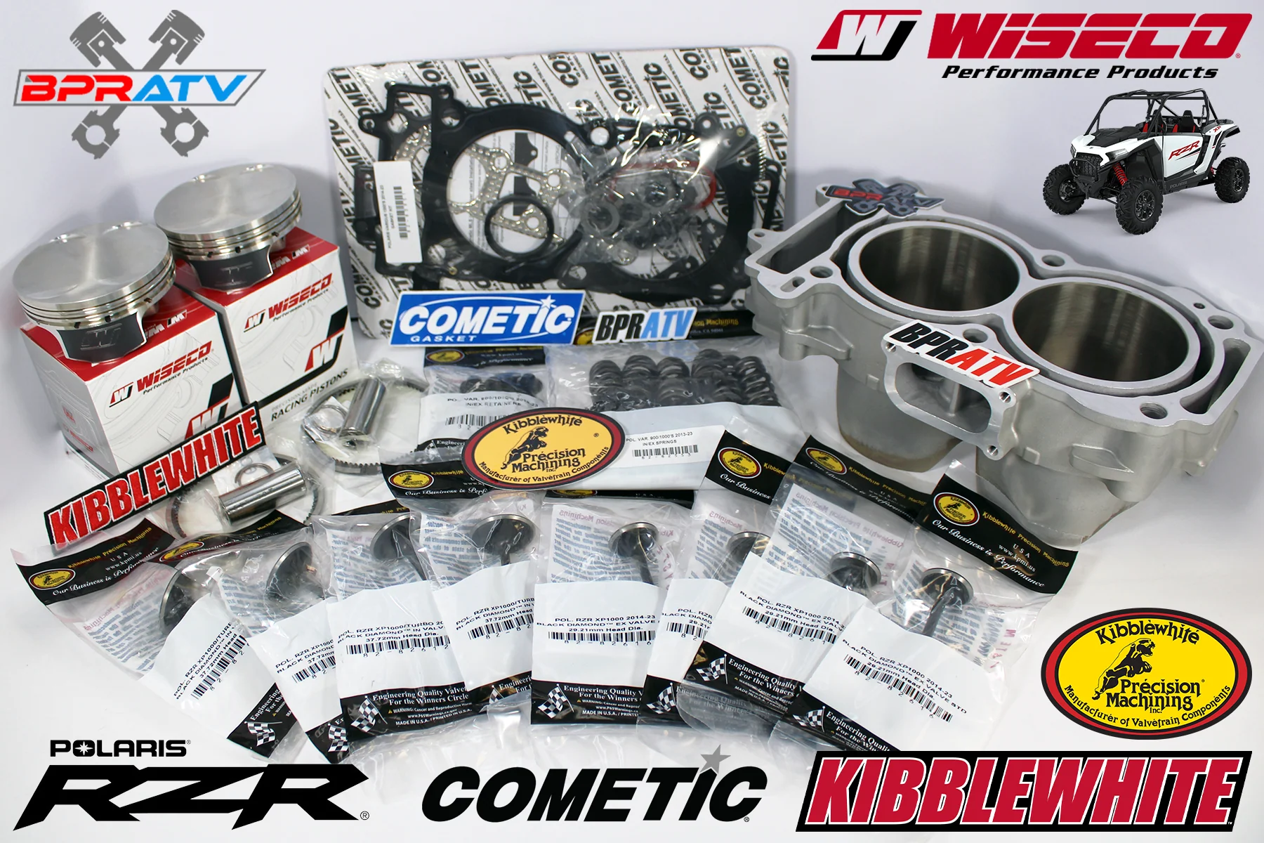 Kibblewhite Valves Head Service Kit Wiseco Pistons Cylinder For Polaris RZR 1000 - Image 2