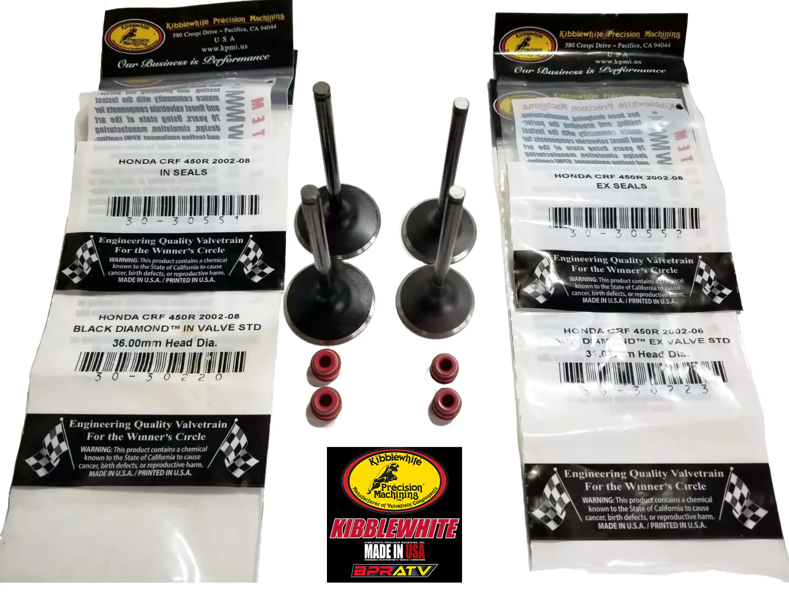 Kibblewhite Valves Spring Kit Viton Seals Keepers & Shim Kit Honda CRF450R 02-06 - Image 4