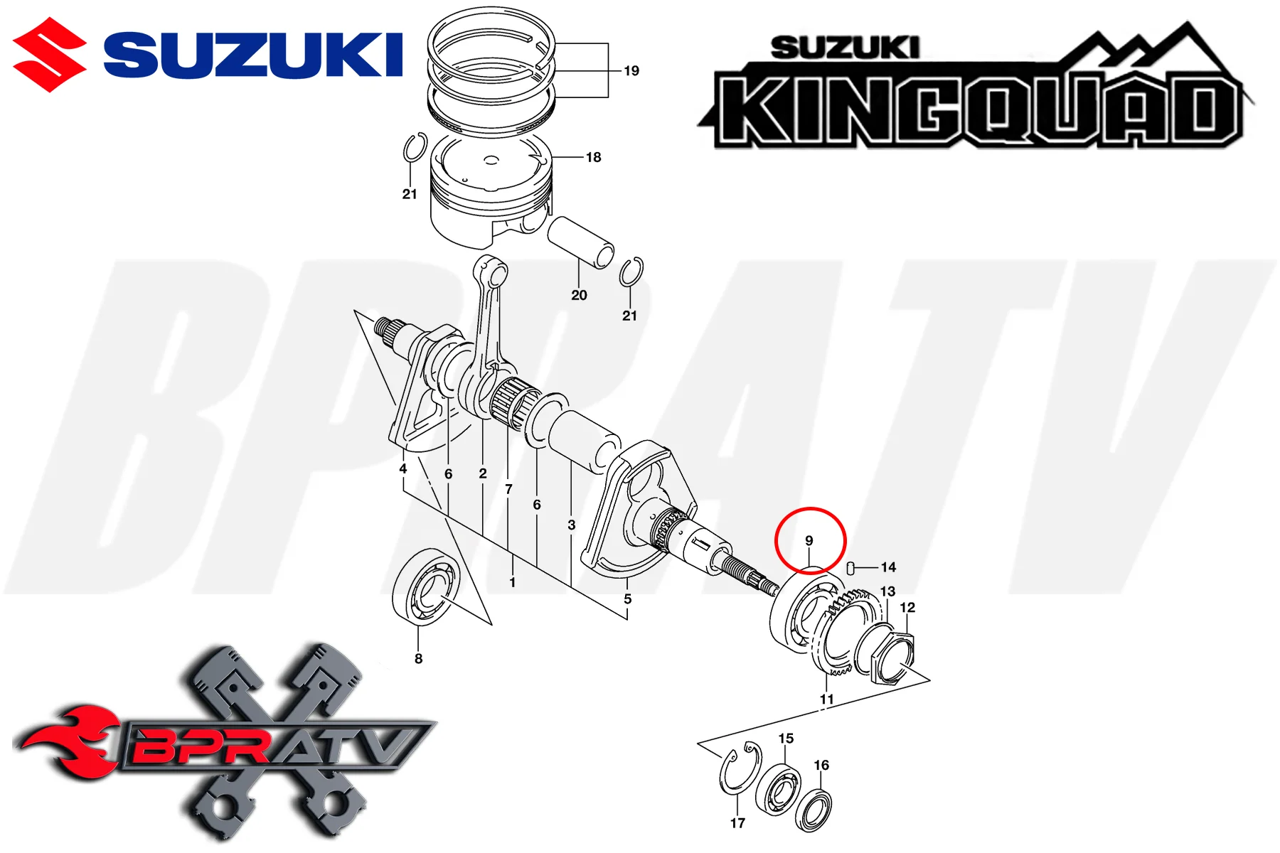 King Quad LTA 750 700 Left Stator Side Crank Bearing SKF Aftermarket 09262-45007 - Image 4
