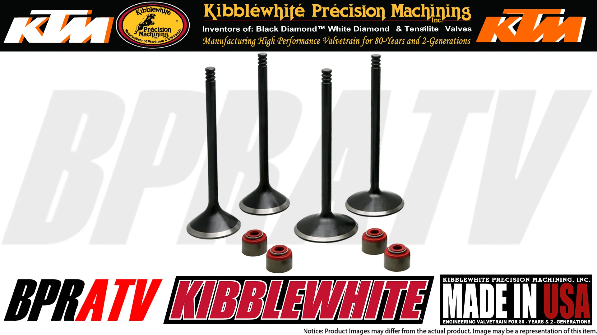 KTM 450 XC-F SX-F XC SX Kibblewhite Race Head Intake & Exhaust Valves Seals Kit - Image 3