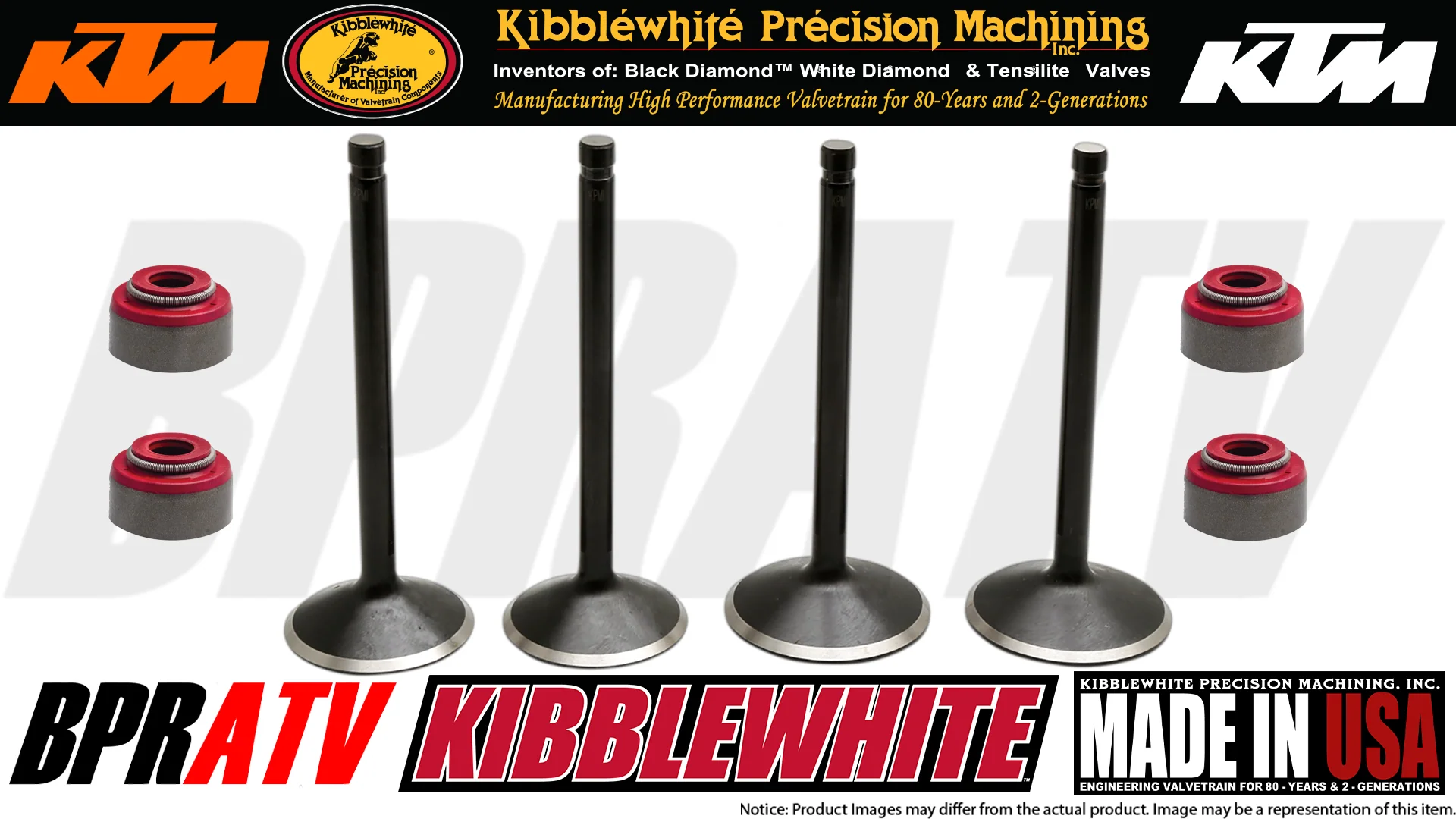 KTM 450 XC-F SX-F XC SX Kibblewhite Race Head Intake & Exhaust Valves Seals Kit - Image 4