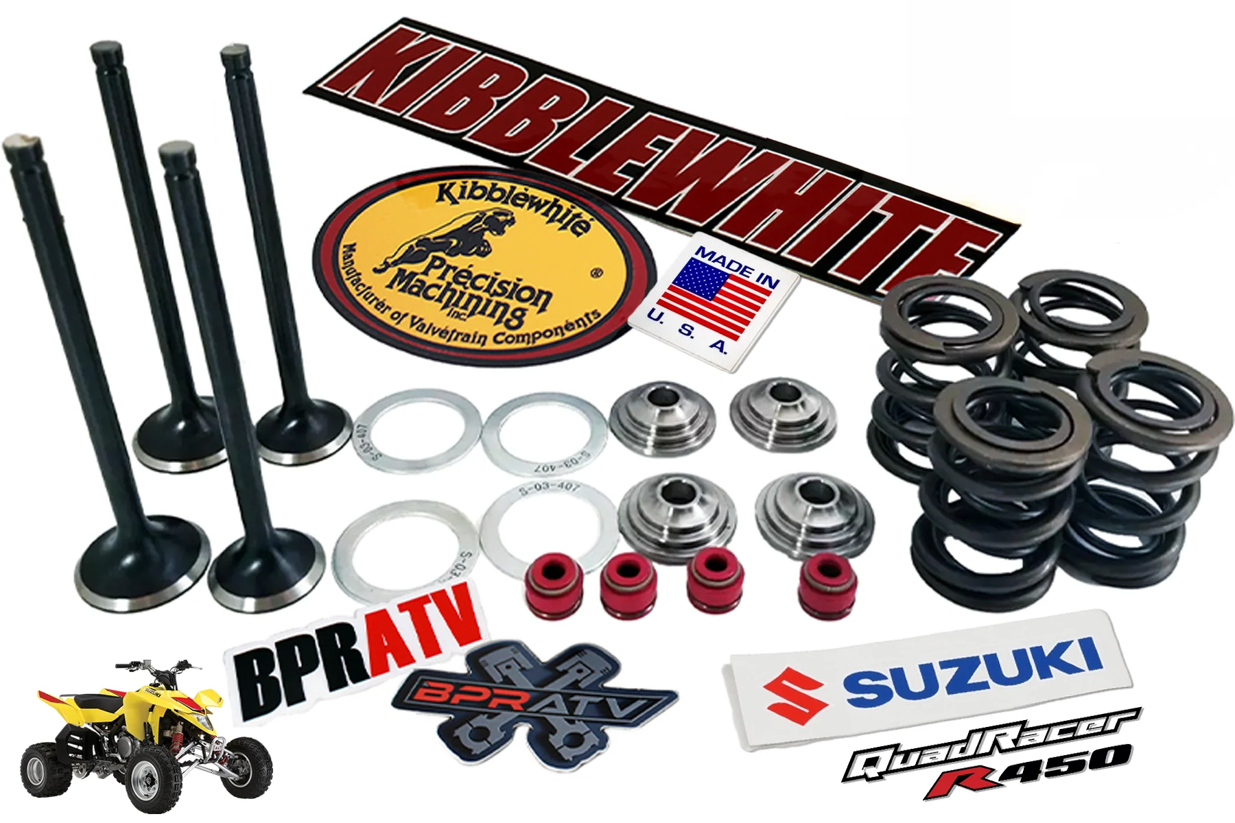 LTR450 LTR 450 LT-R450 Kibblewhite Valves Springs Guides Seals Head Rebuild Kit - Image 11