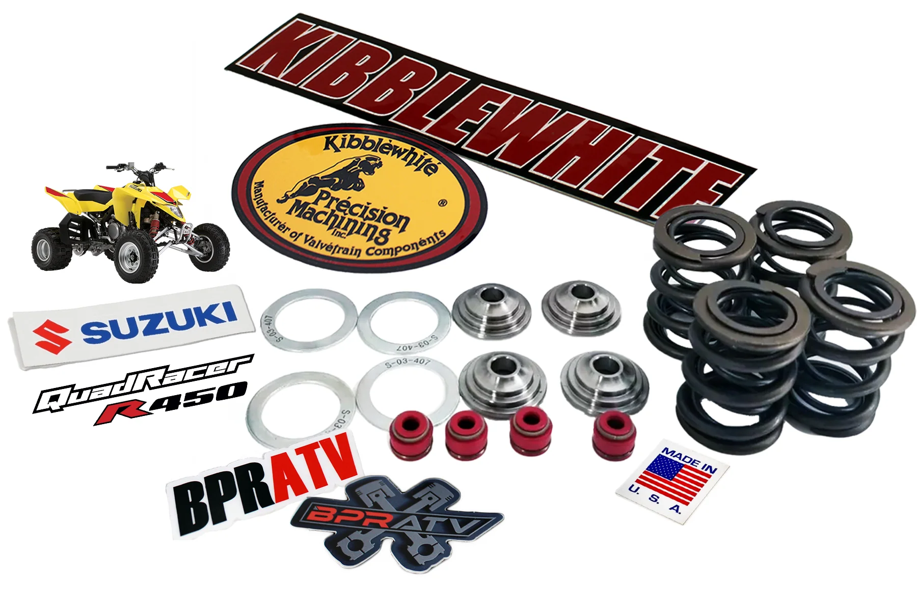 LTR450 LTR 450 LT-R450 Kibblewhite Valves Springs Guides Seals Head Rebuild Kit - Image 16