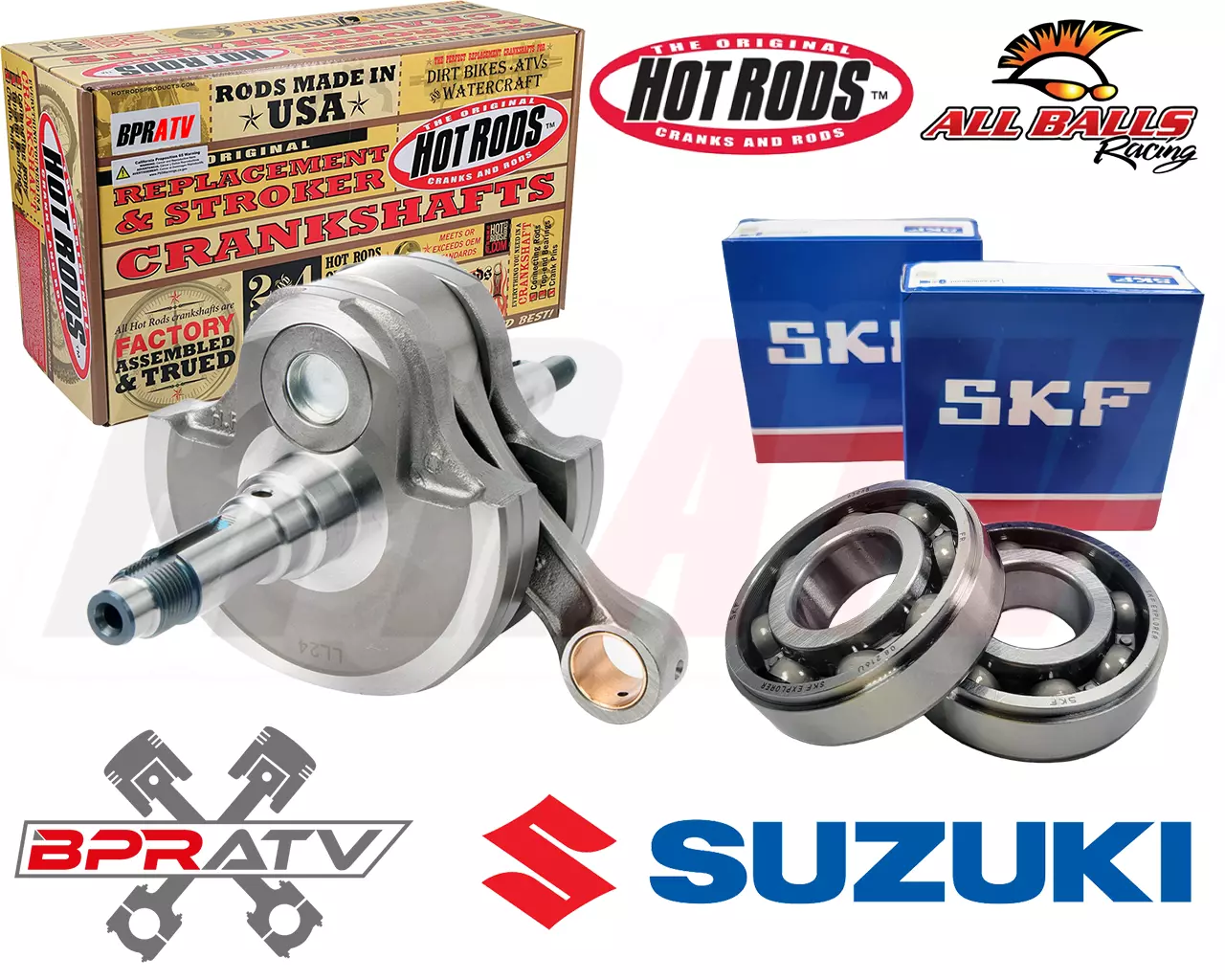 Suzuki LTZ400 LTZ 400 Z400 Stroker Crank Hot Rods 4 mil Crankshaft Main Bearings - Image 3