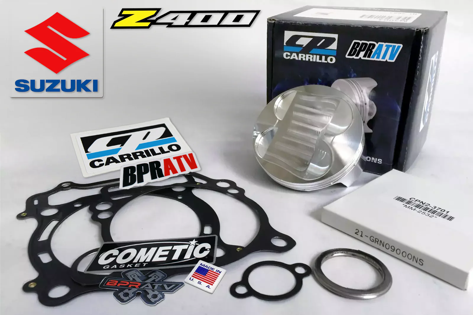 LTZ400 LTZ 400 Z400 90mm Stock Bore 12.5:1 CP Carrillo Piston Cometic Gasket Kit - Image 2