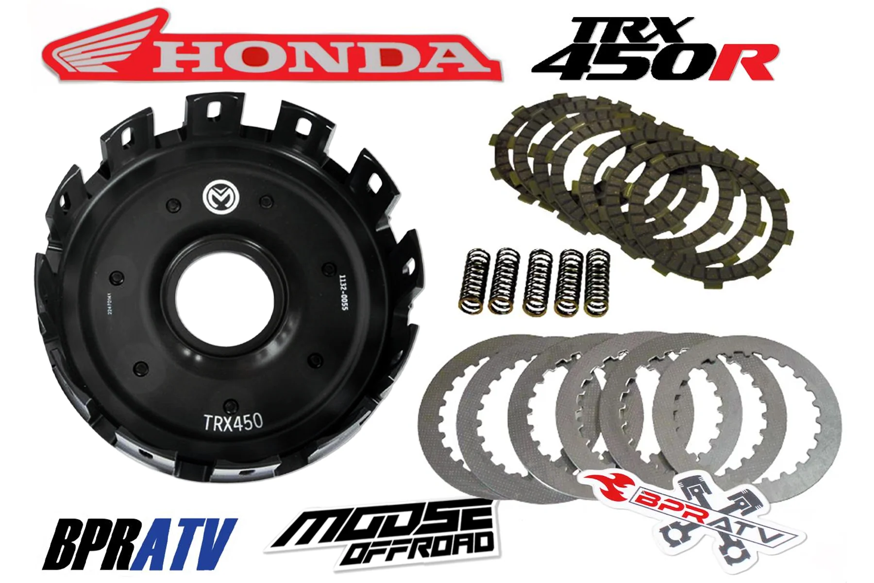 Moose Offroad Honda TRX450R TRX 450R CNC Billet Clutch Basket HD Clutch Pack Kit - Image 7