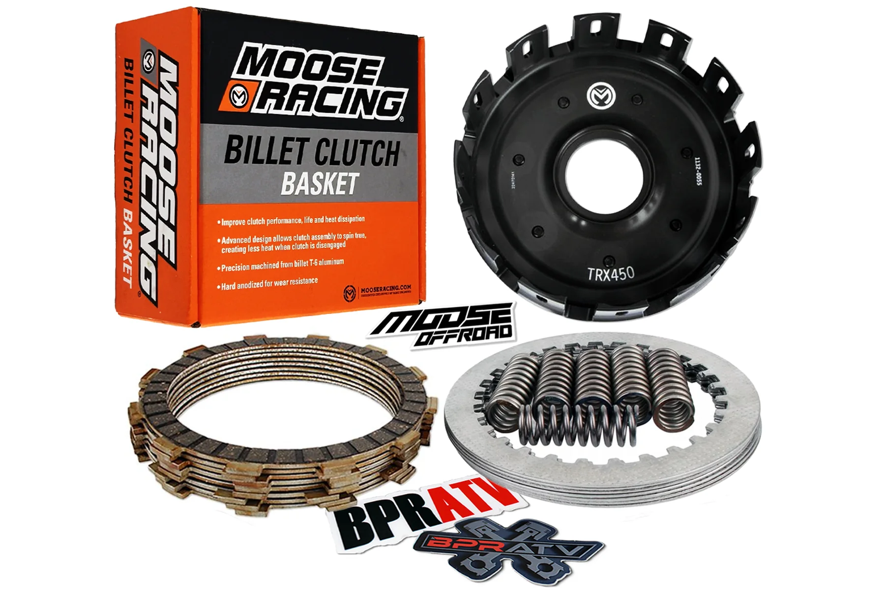 Moose Racing CNC Billet Clutch Basket Heavy Duty Clutch Kit Honda TRX450R 450ER