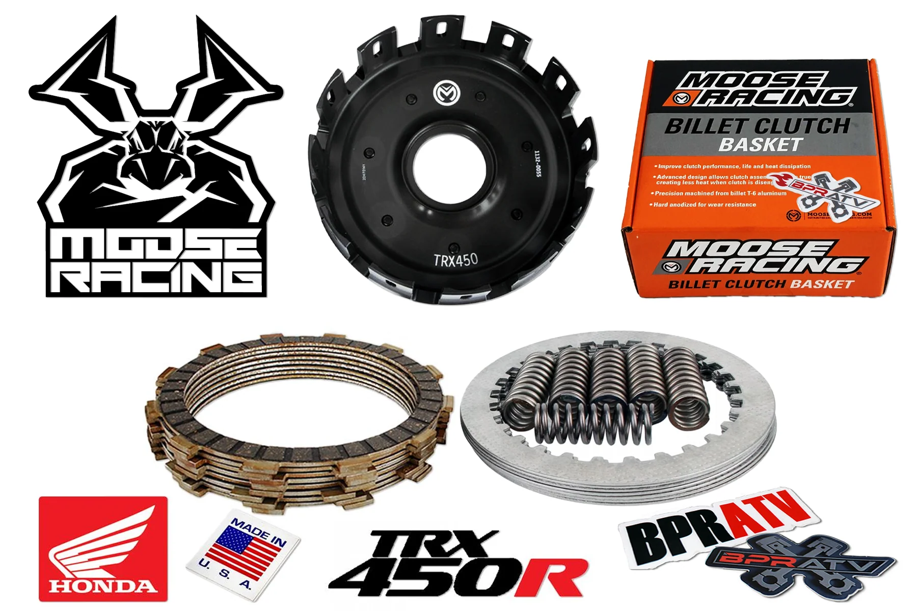 Moose Racing CNC Billet Clutch Basket Heavy Duty Clutch Kit Honda TRX450R 450ER - Image 3
