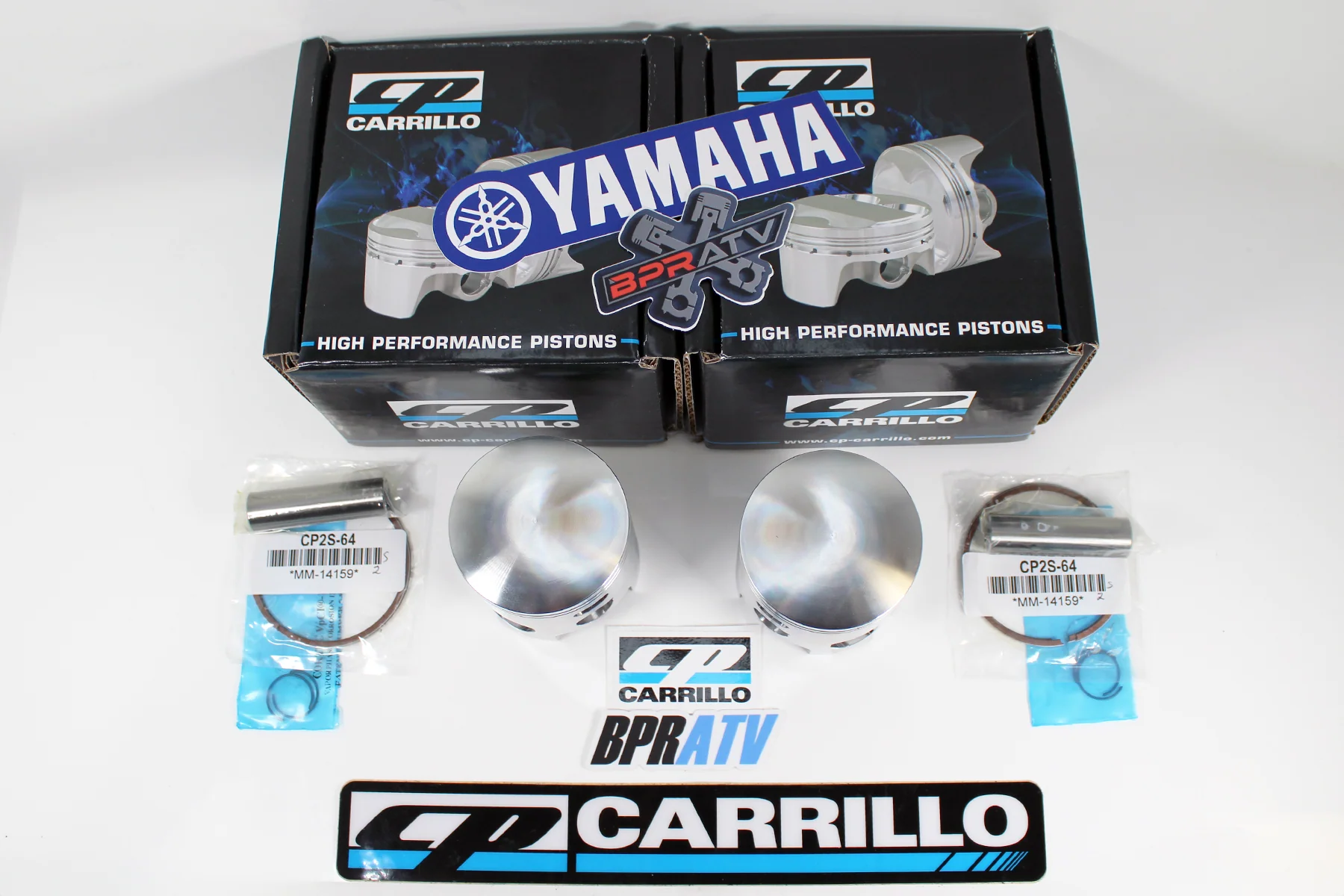 New Yamaha Banshee 64mm Stock Bore CP-Carrillo Forged Pistons Kit Rings Clip Set - Image 12