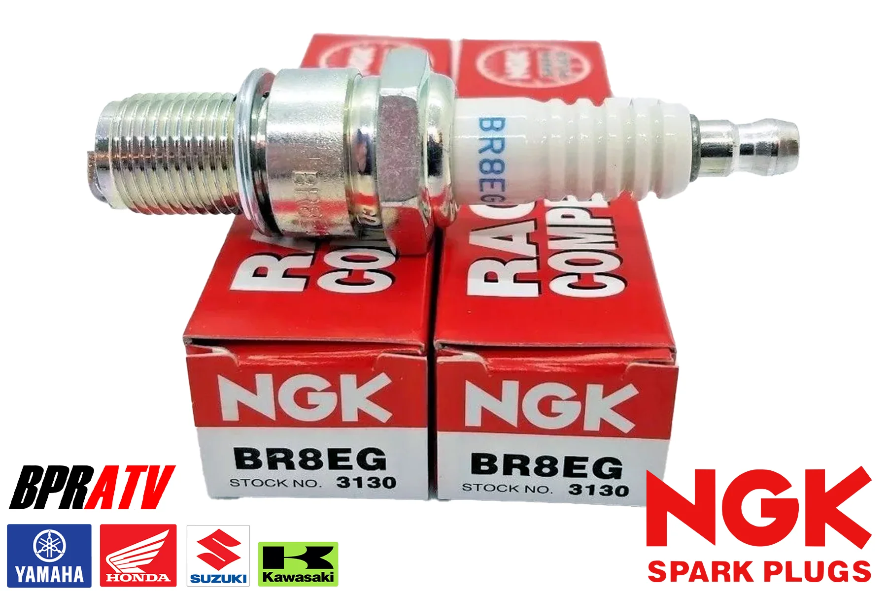NGK BR8EG RACING Spark Plugs Suzuki RM250 RMZ 250 Kawasaki KX500 JAPAN Set of 2 - Image 2