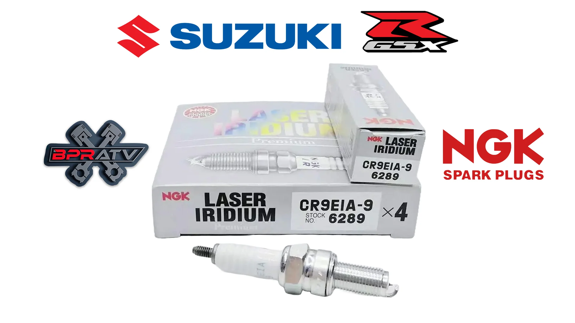 NGK CR9EIA-9 Iridium Spark Plugs Suzuki GSX-R600 750 1000 1300 Hayabusa Set of 4 - Image 2