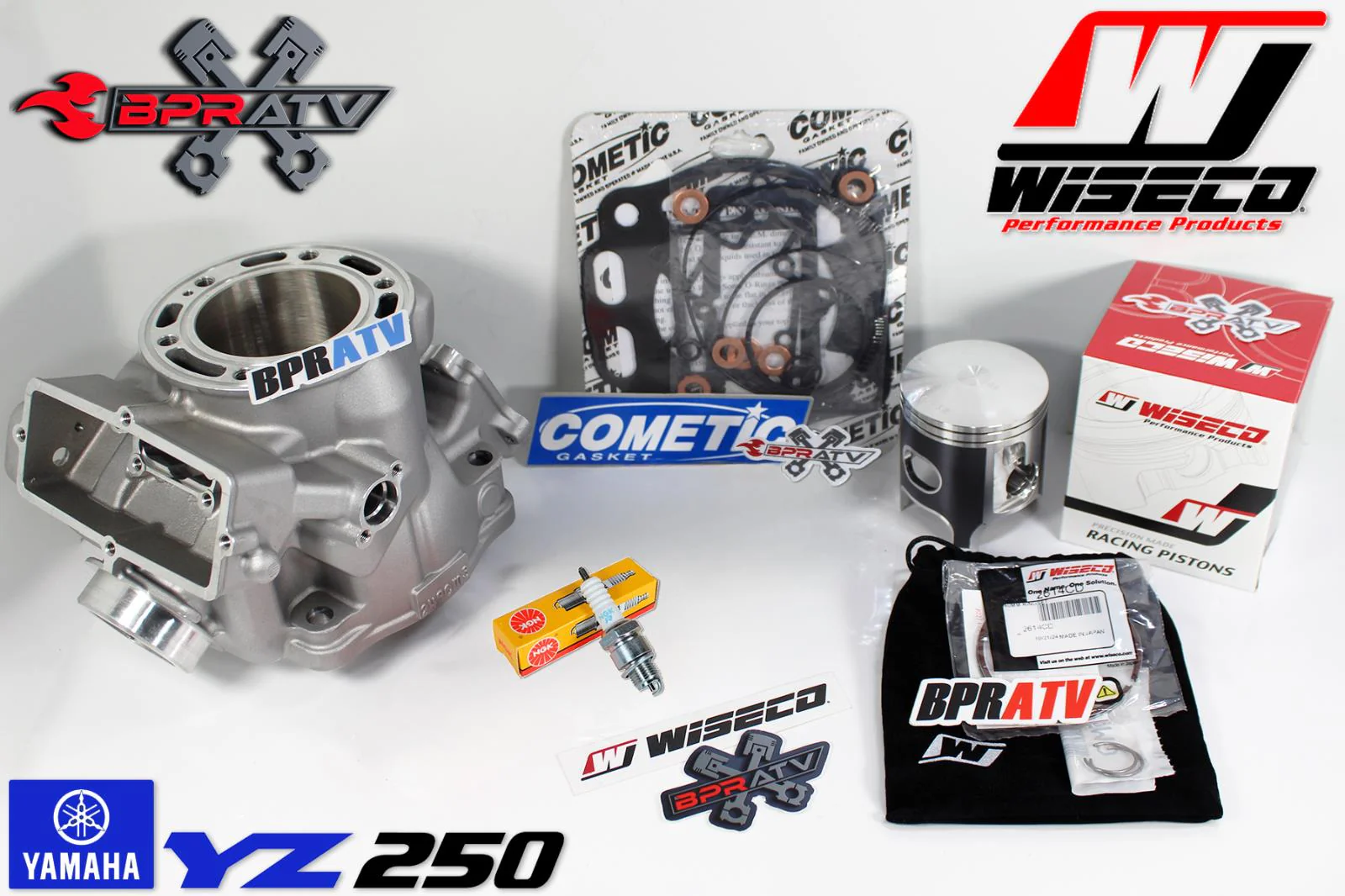 Nuevo Kit Reconstrucción Superior YZ250 66.4mm Nikasil Wiseco Cometic Bujía NGK - Image 3