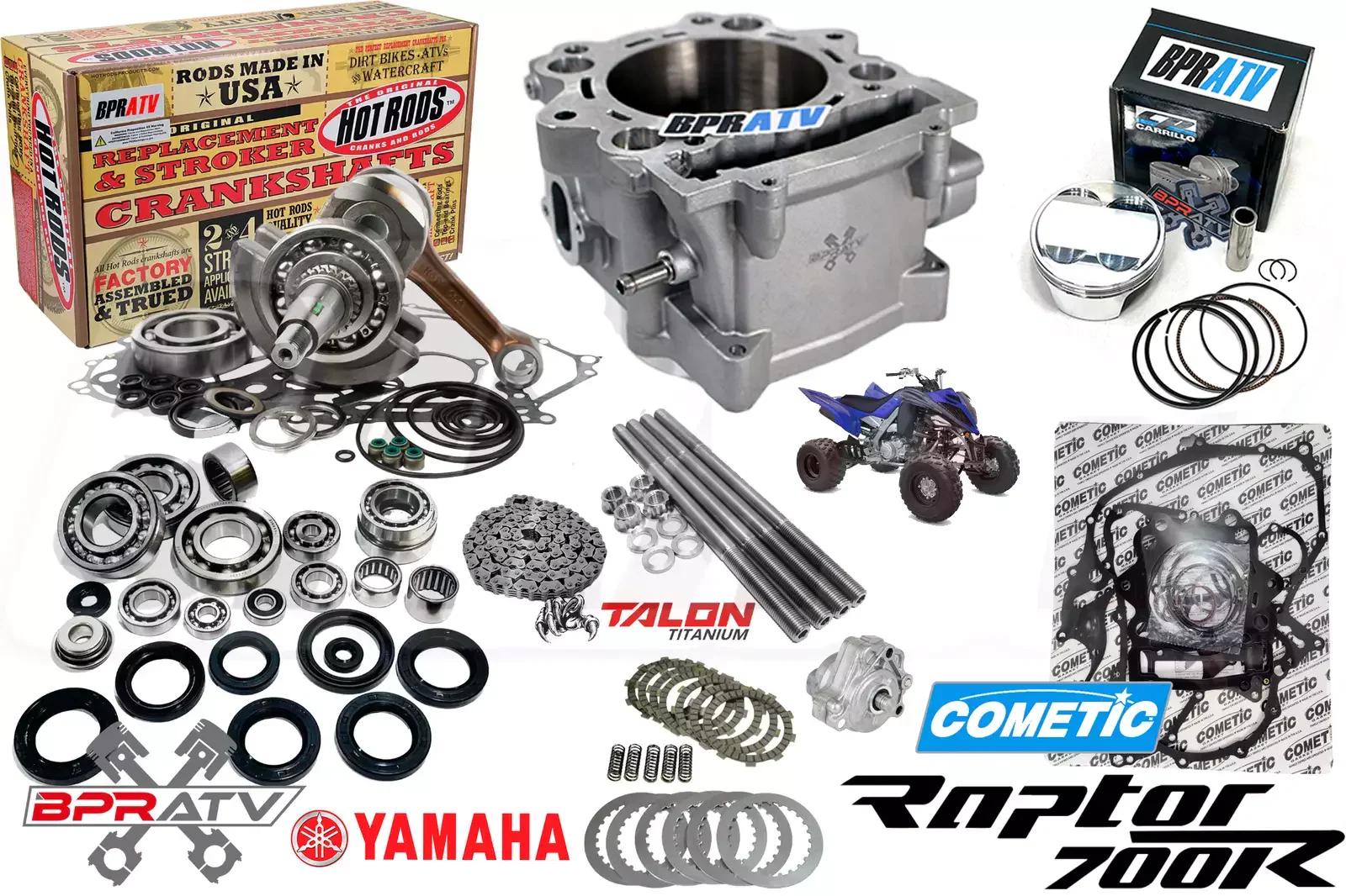 Raptor 700 Stock Rebuilt Motor Engine Top Bottom End Crankshaft Rebuild Part Kit - Image 2