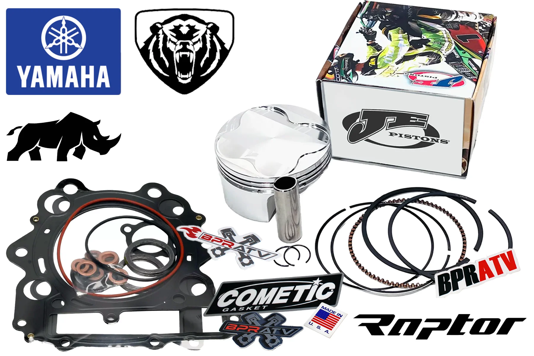 Raptor Grizzly Rhino 660 102mm 686cc Big Bore 10:1 JE Piston Cometic Gaskets Kit - Image 2