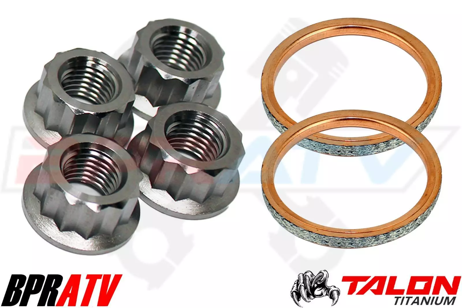 Rhino Grizzly 660 Titanium Exhaust Studs Gaskets Ti Manifold Stud Gasket Kit Set - Image 22