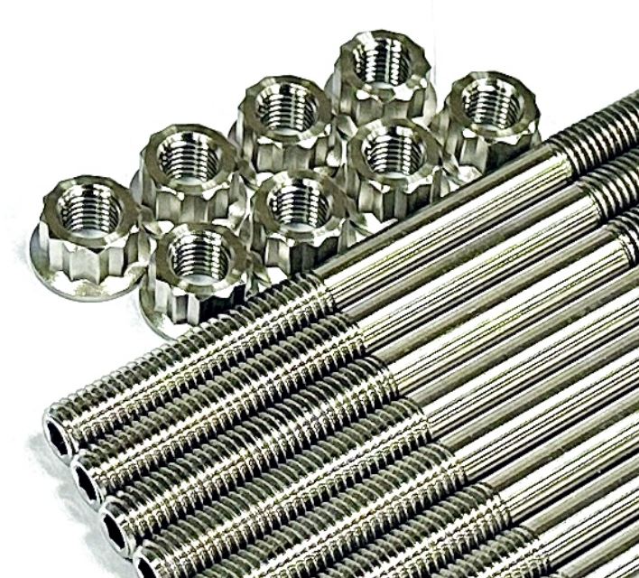 Renegade 1000 1000R MAX Cylinder Head Studs TITANIUM Head Stud 12 Point Nut Kit - Image 2
