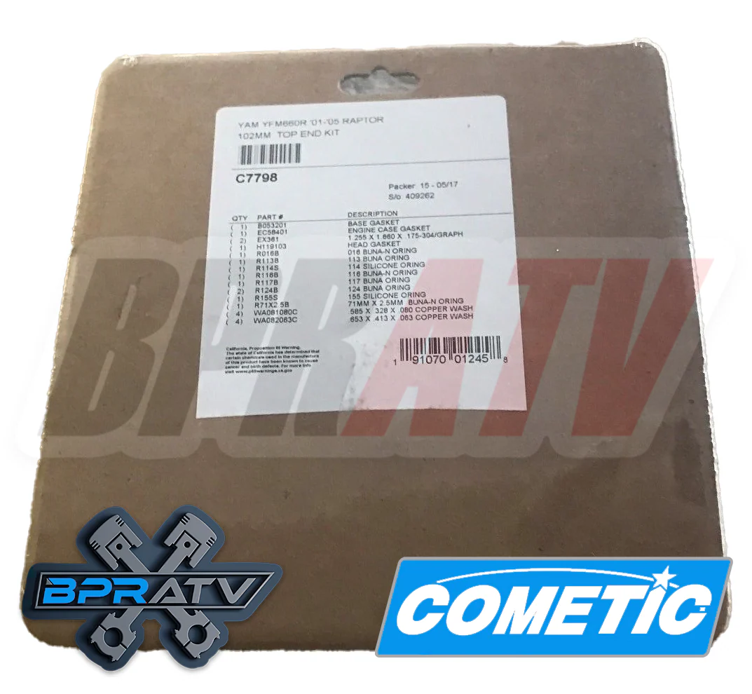 Rhino 660 Grizzly 660 102 12.5:1 CP Piston Big Bore Cylinder Top End Rebuild Kit - Image 10