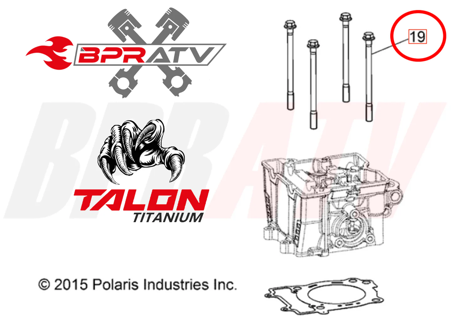 RZR 570 ACE Titanium Cylinder Head Bolts Head Stud Kit Bolts Upgrade Kit 7520144 - Image 2