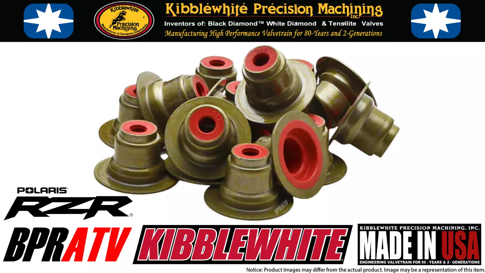 RZR XP Turbo A S4 Kibblewhite Valve Stem Seals Complete Set RED Viton Seal Kit 8 - Image 2